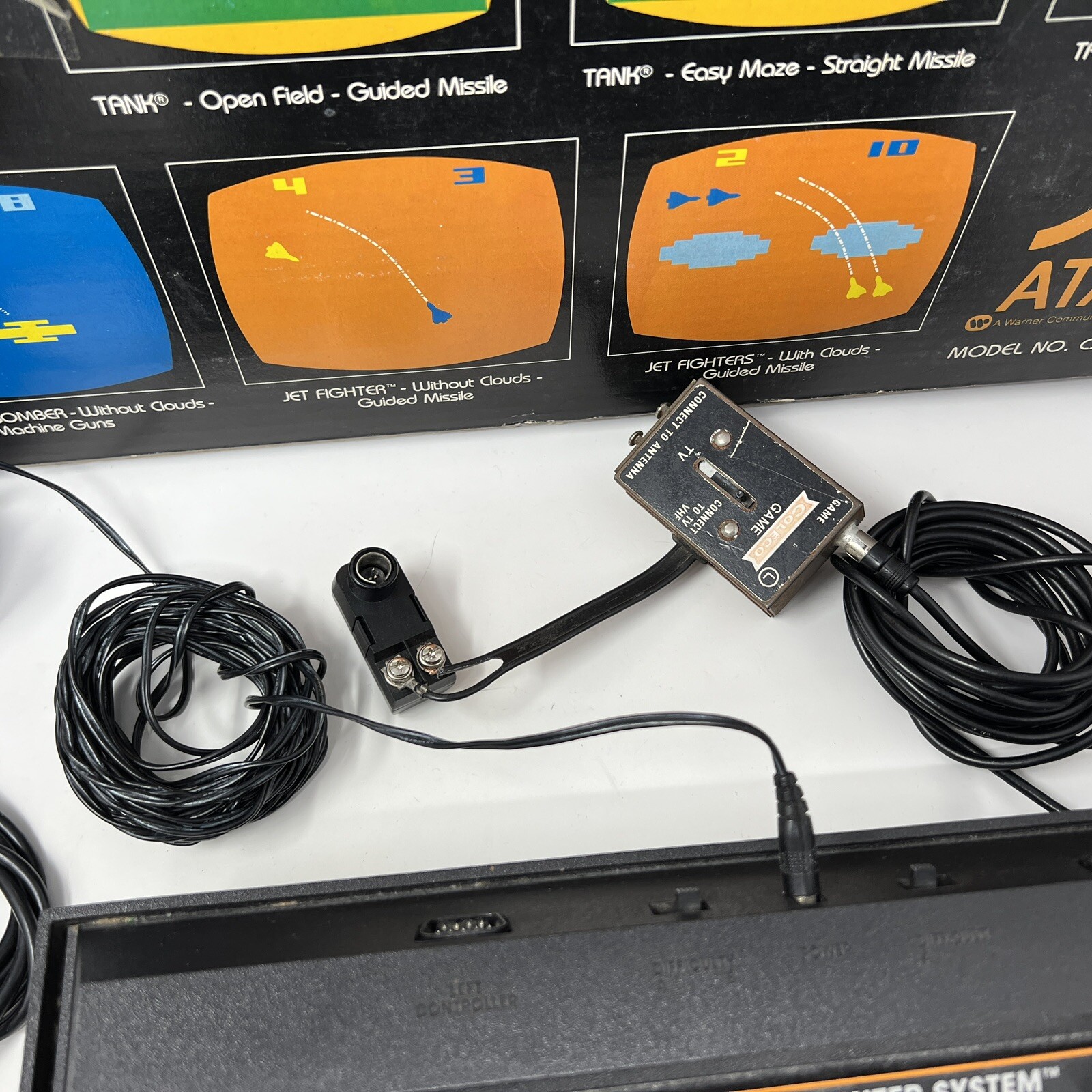 Vintage Atari CX-2600A Video Game Console Joystick Paddles, Power Original Box