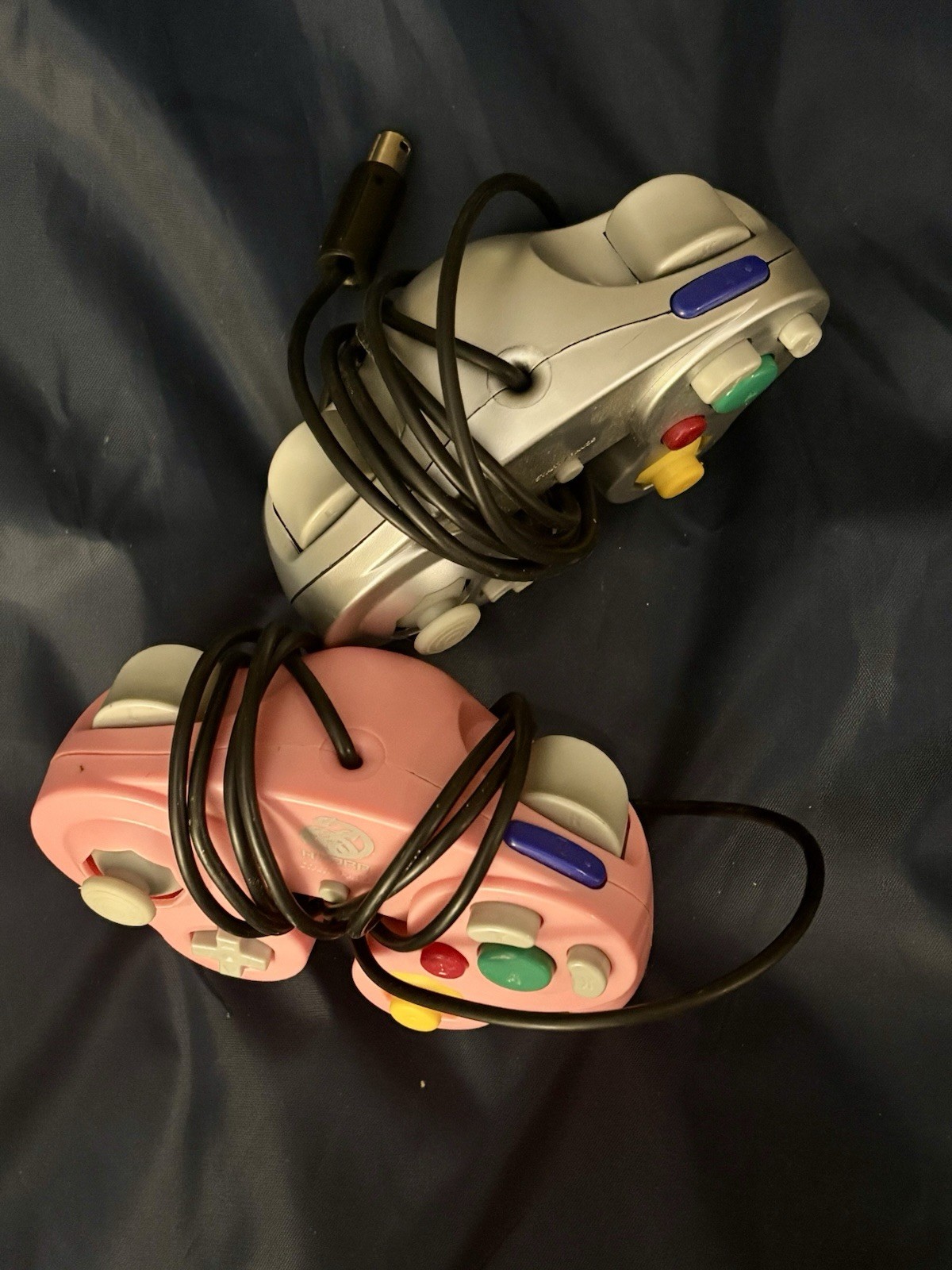 GameCube With Cords And 2 Third party Controllers. Super Smash Bros Melee CIB.