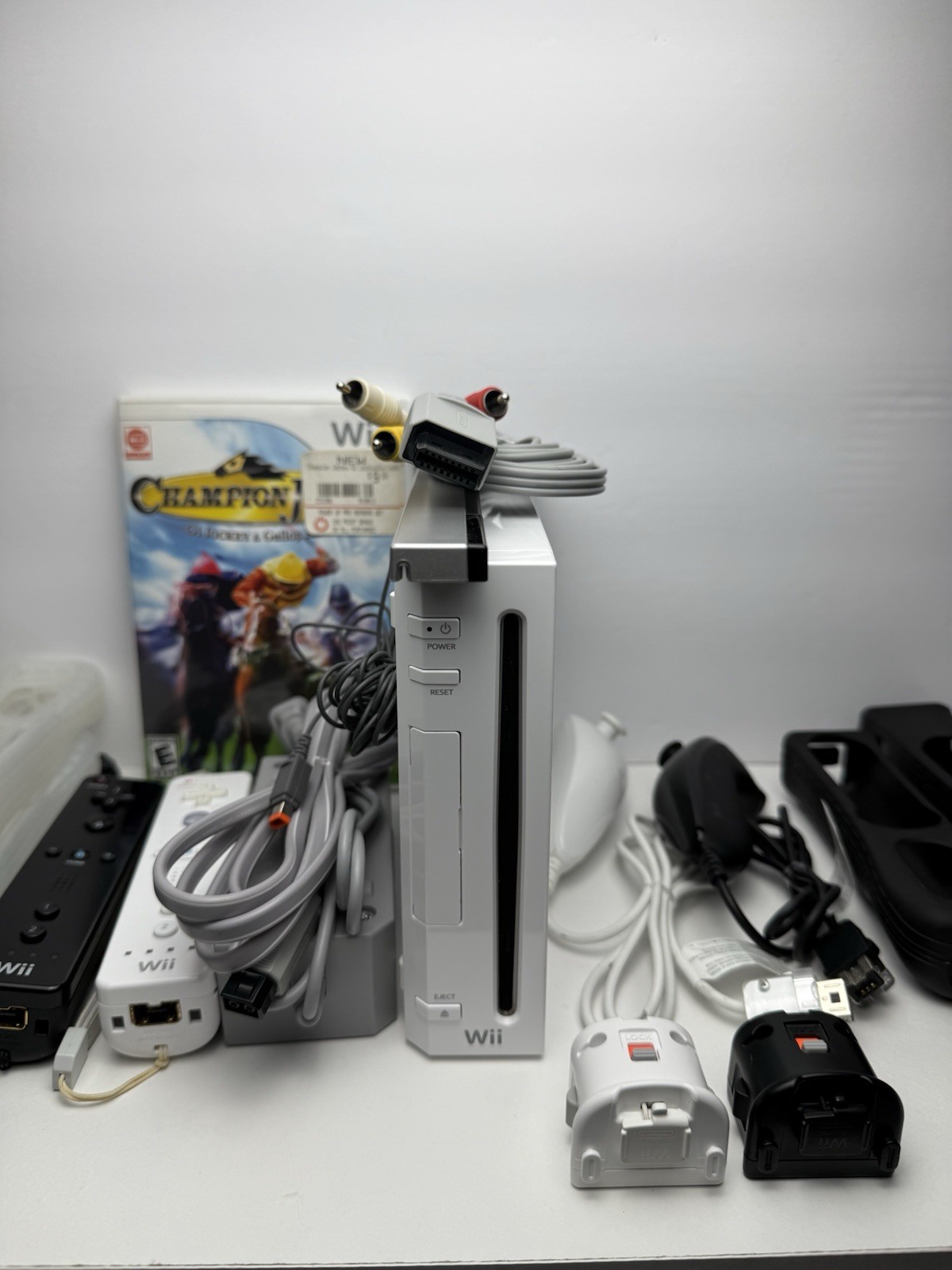 Nintendo Wii Console OEM Controllers + Nunchuck With Wii Motion Plus Adapters