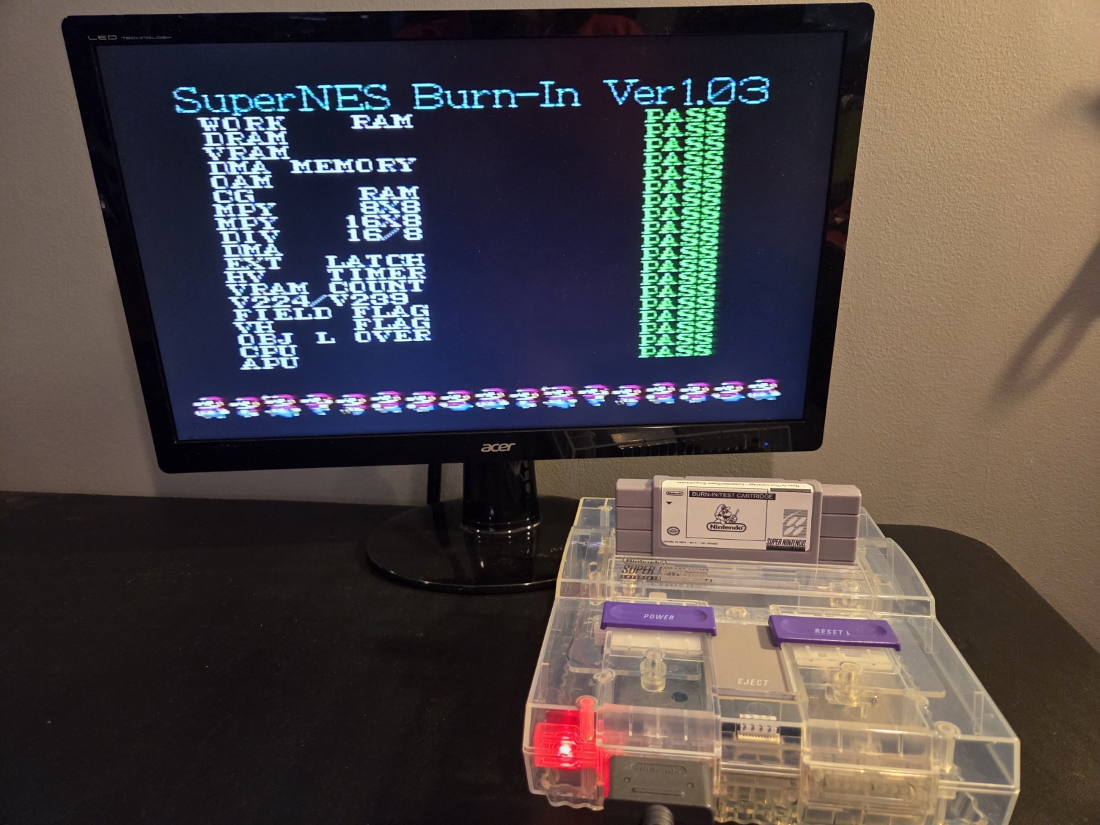 SNES Super Nintendo Clear Transparent Console w/ 2 clear controllers and cables