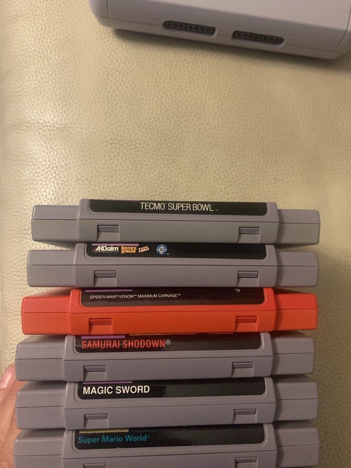 Super Nintendo SNES JR Console SNS-101 Bundle With 10 Games And 2 Controllers.