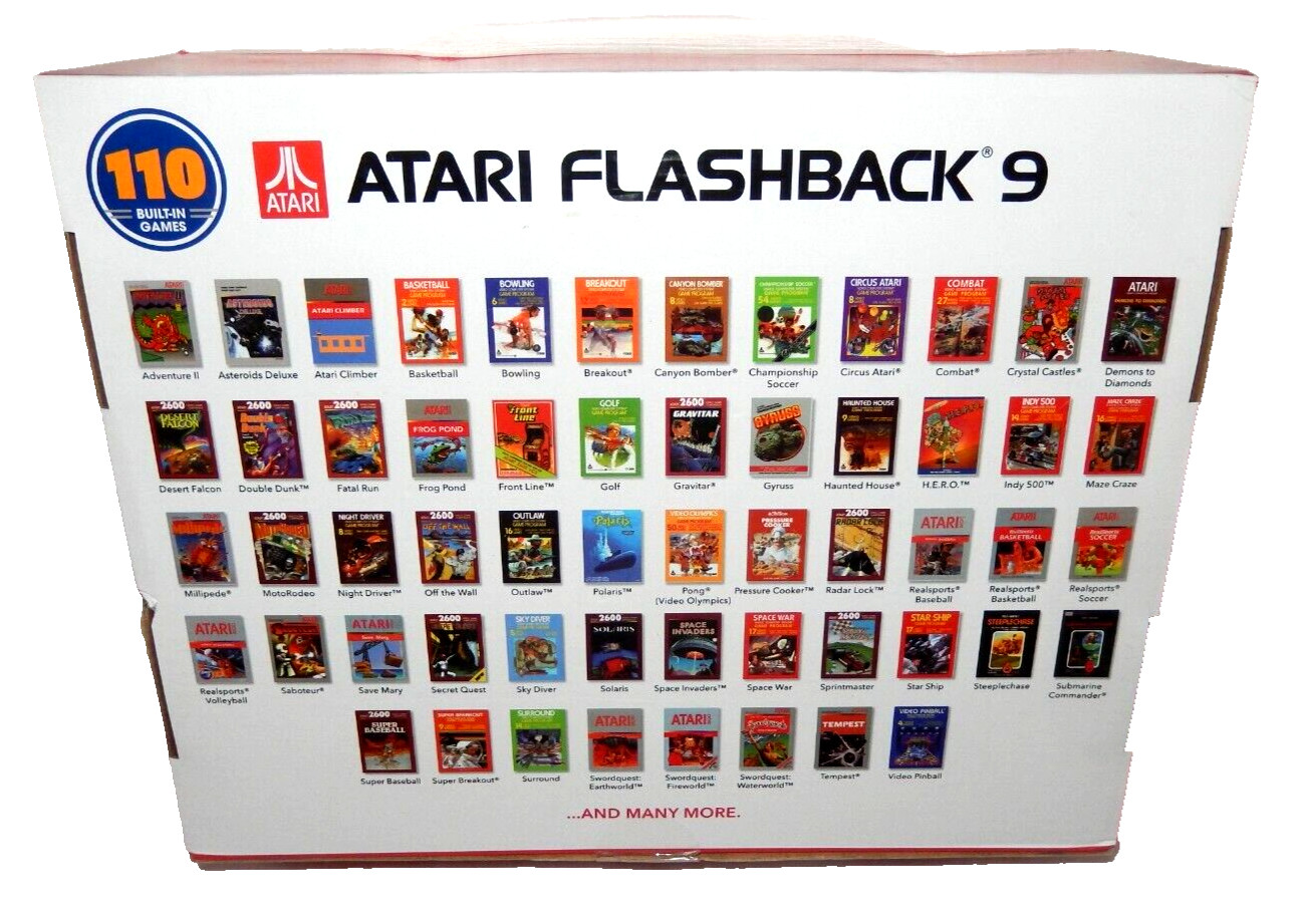 Atari Flashback 9 AR3050 HDMI Game Console 110 Games & Two Wired Controllers