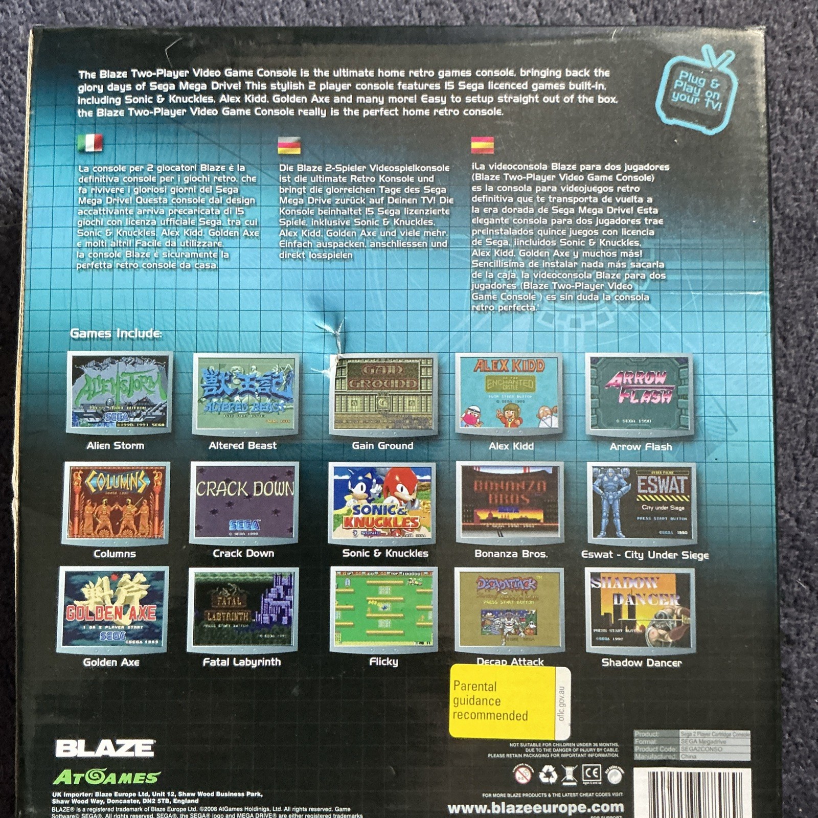 Blaze SEGA Mega Drive Plug & Play – 15 Games In One – Very Good Condition