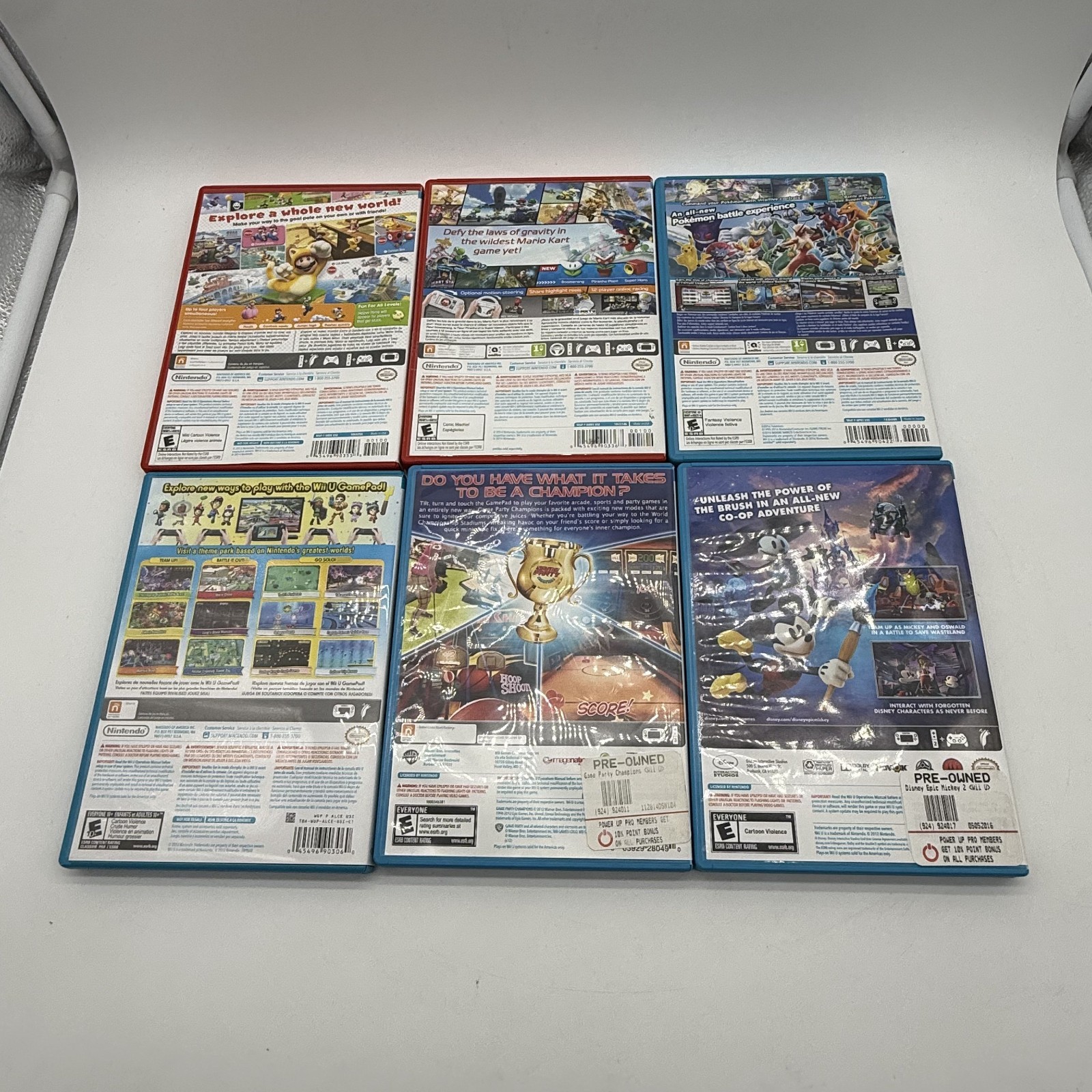 Nintendo Wii U 32GB Console Bundle GamePad Controller 6 Game Lot Mario Pokemon