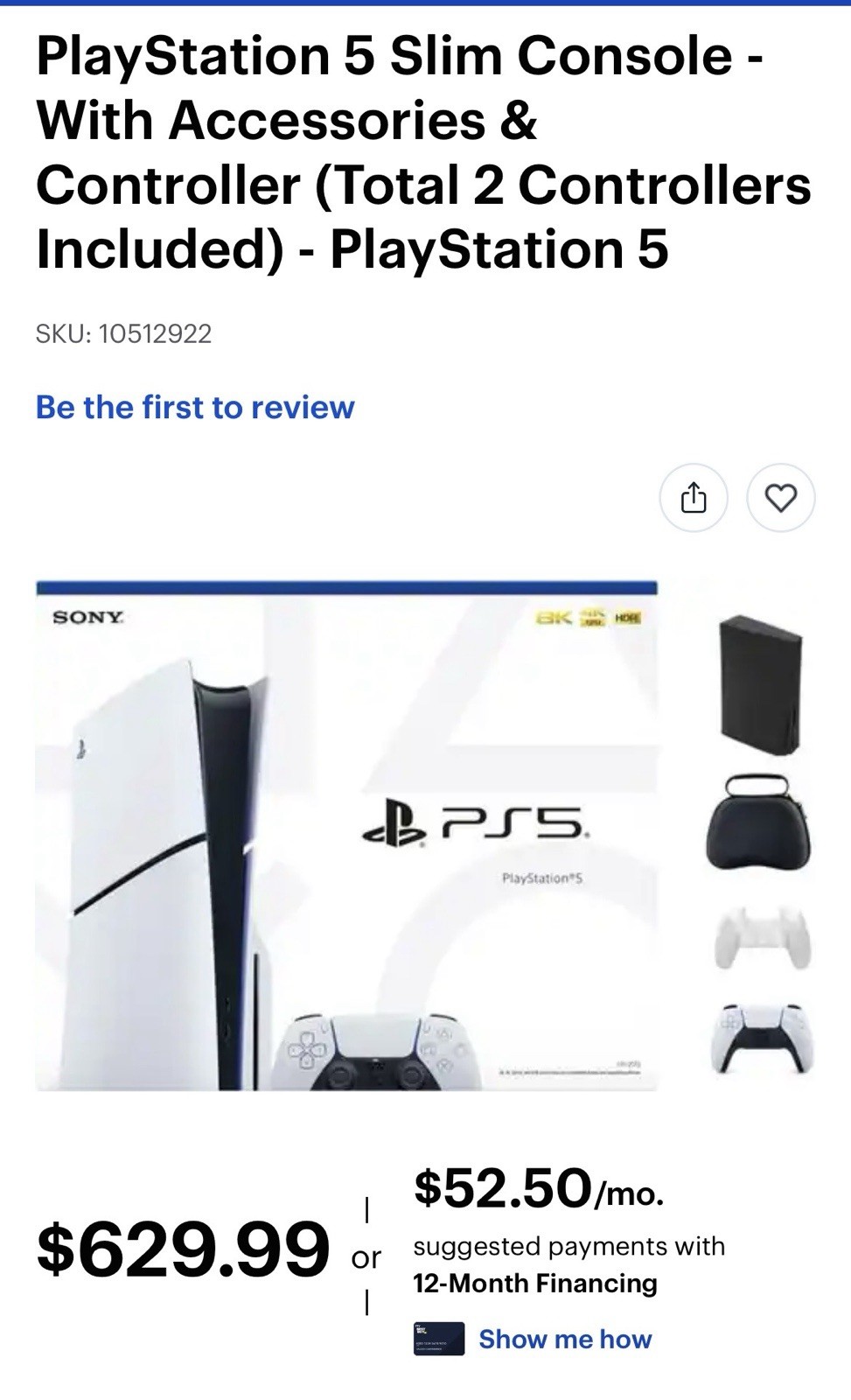 Sony PlayStation 5 Slim Console Bundle, 2 Controllers, The Last of Us, A Way Out