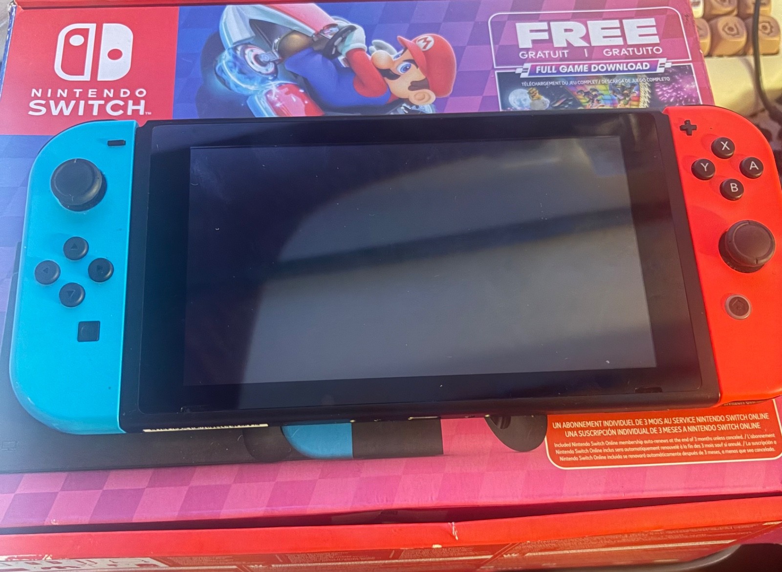 Nintendo Switch 32 GB Handheld Console – Neon Red/Neon Blue with Dock
