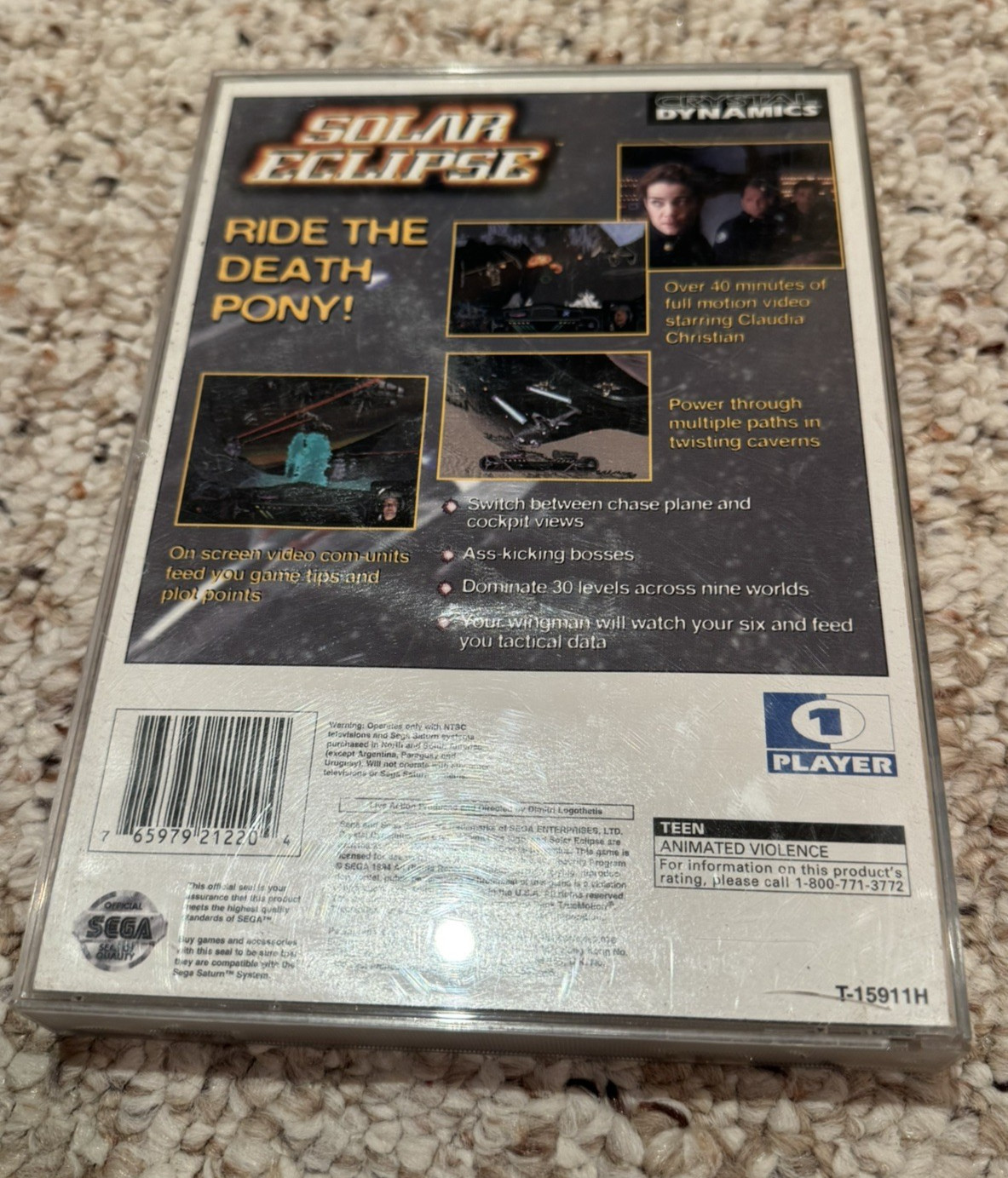 Sega Saturn Console Controller Cords New Save Battery MK-80000 Black + Game