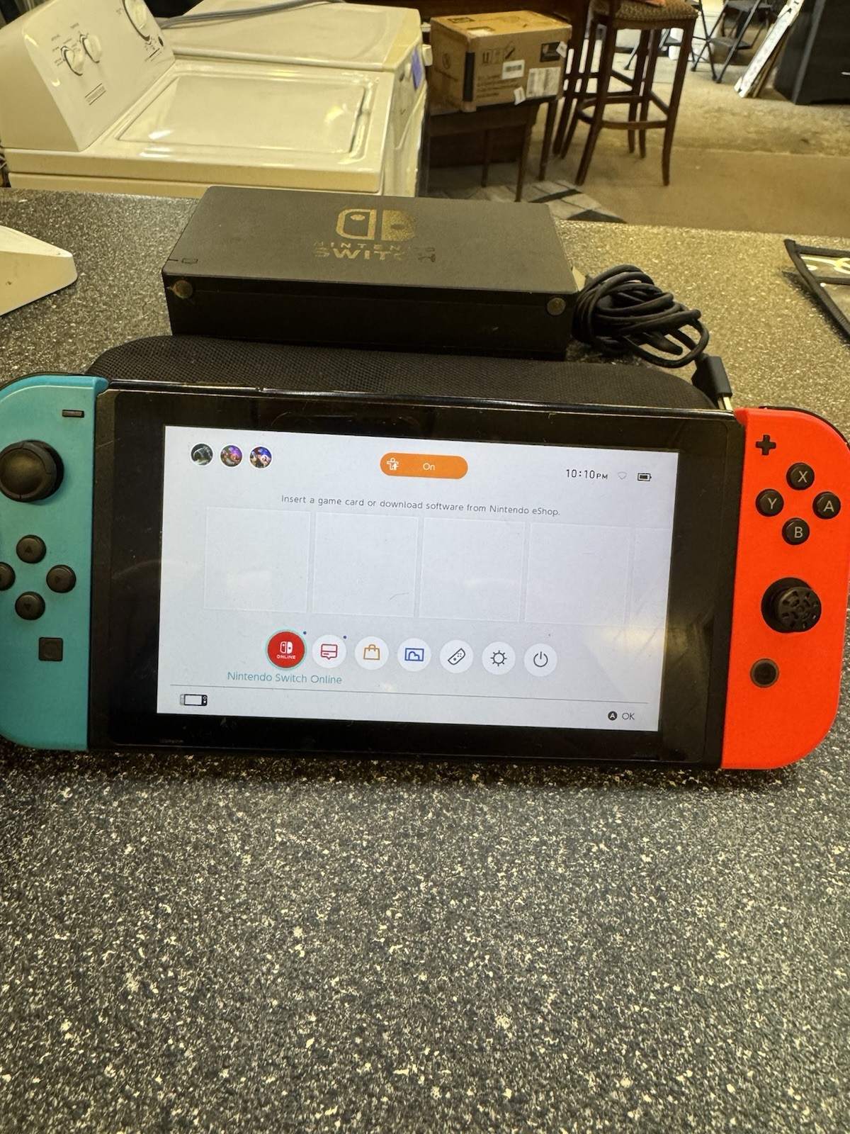 Nintendo Switch Console Bundle Neon Red/Blue Joy-Cons Dock Case USB-C HDMI cord