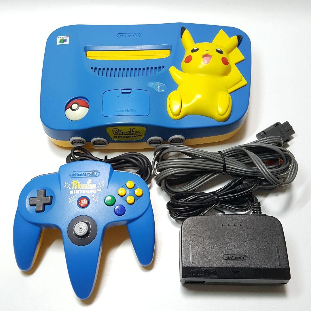 N64 Pikachu Blue & Yellow console Nintendo 64 retro game pokemon limited JP