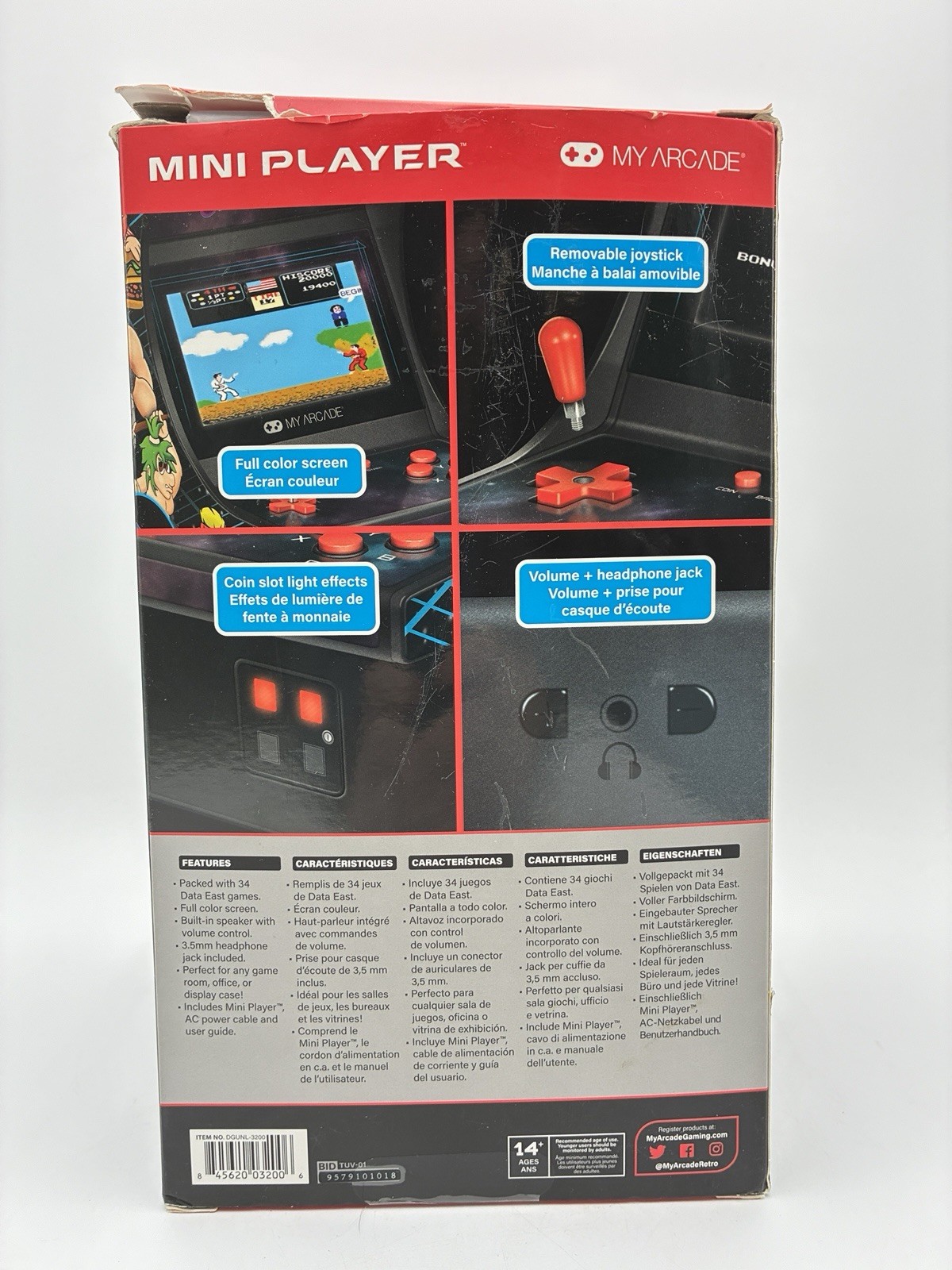 Data East Classics & More Mini Player 10inch My Arcade Retro 34 games USED