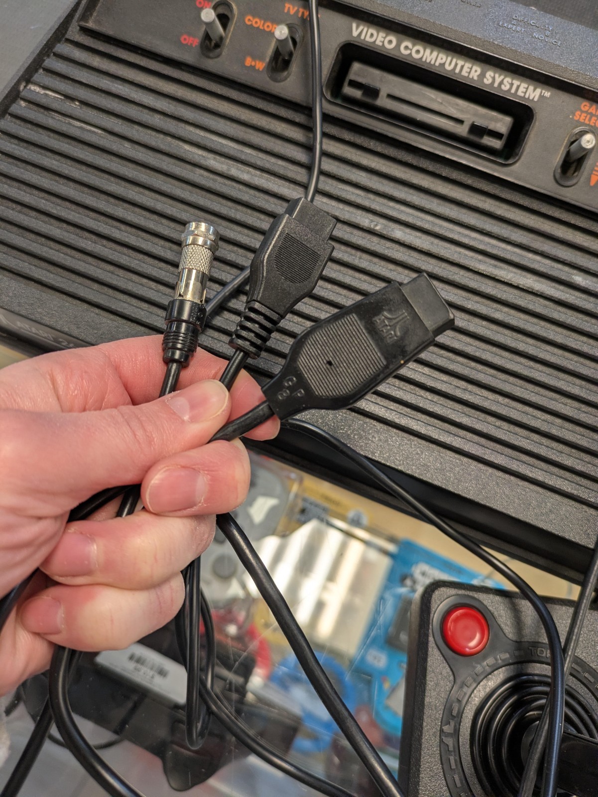 Atari 2600 Black Console Recapped With RF adaapter, Includes 2 Joysticks, Tested