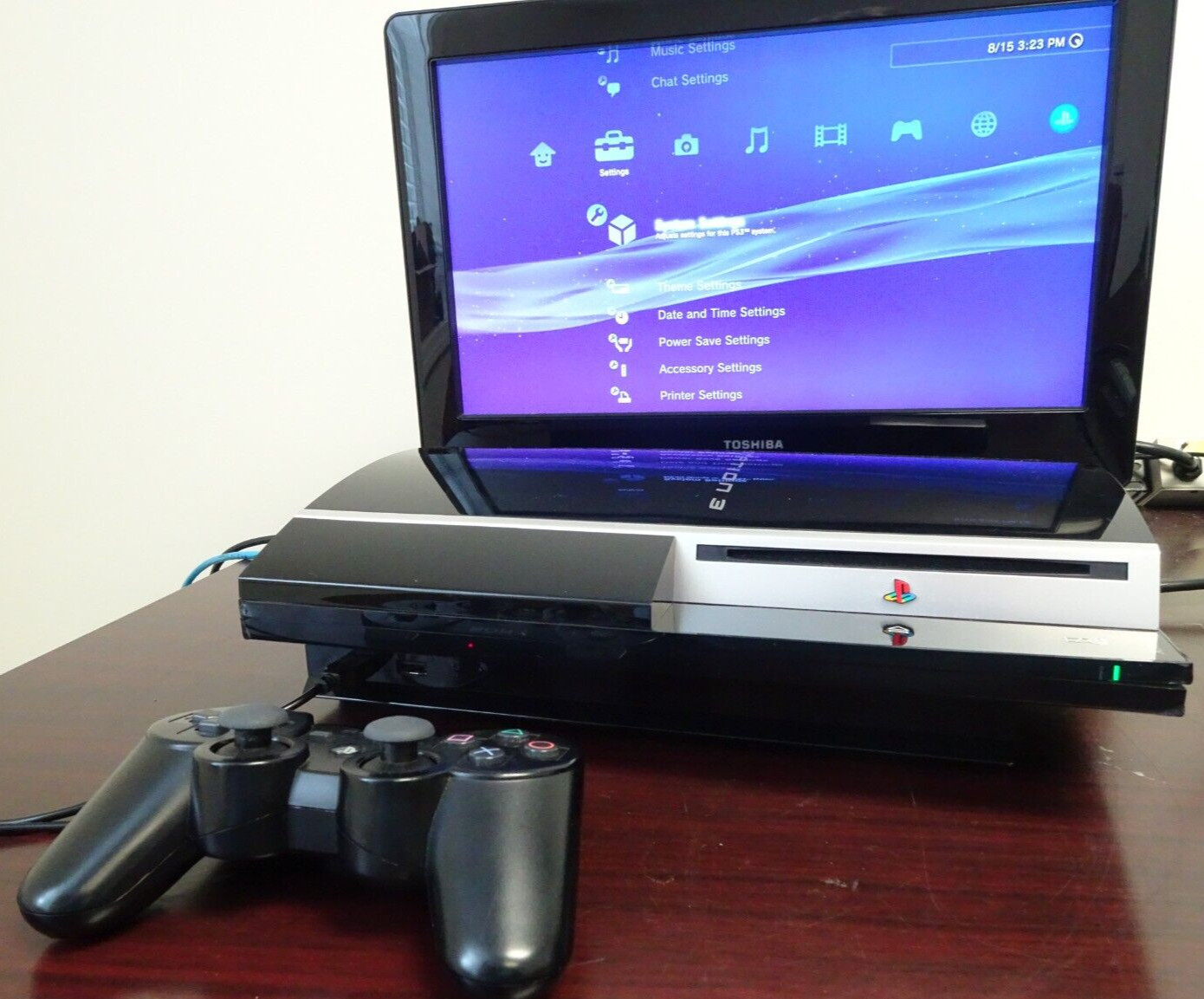 Sony PlayStation 3 Console CECHL01 80GB Controller Cables Game Tested Works