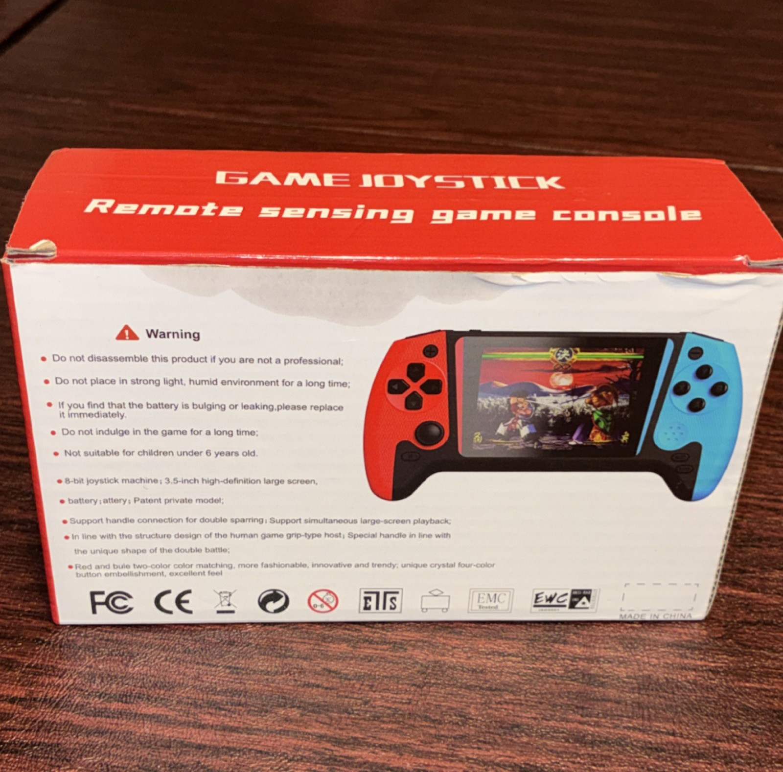 Game Joystick Handheld 500 Games 3.5″ Screen RCA USB-A Red Blue Black