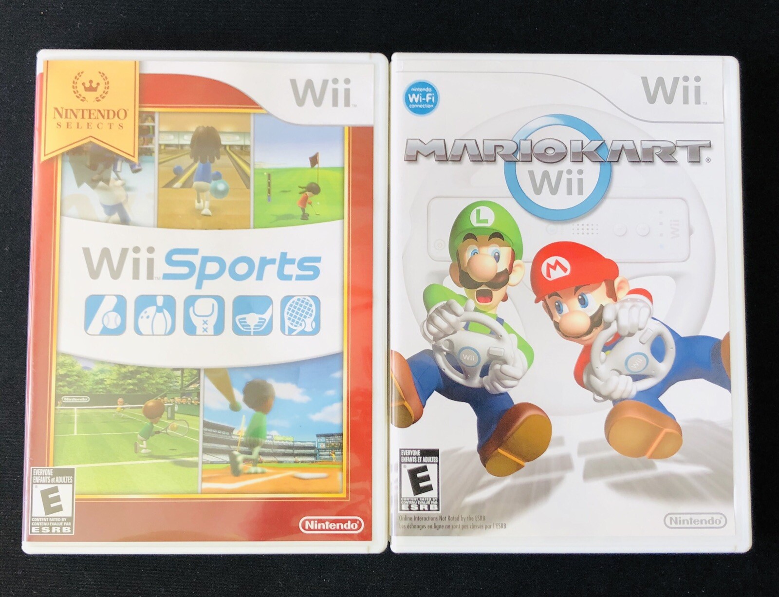 Nintendo Wii Game Console Bundle Mario Kart Wii Sports Wheels *CLEANED* Tested