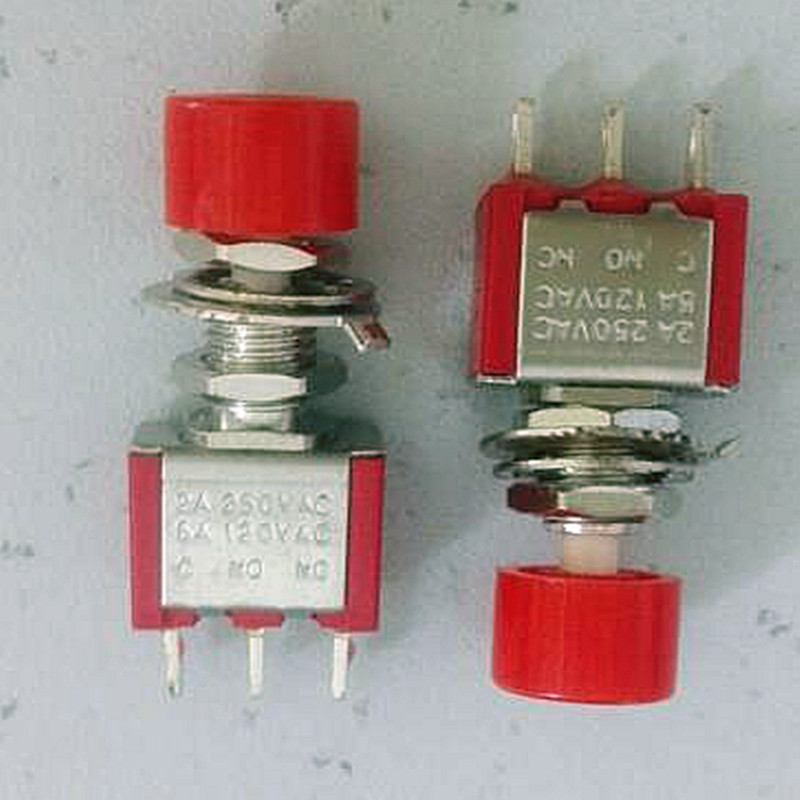 1pcs Momentary N/O + N/C Off-(On）or On-(Off) SPDT Push Button Switch 120v-250v