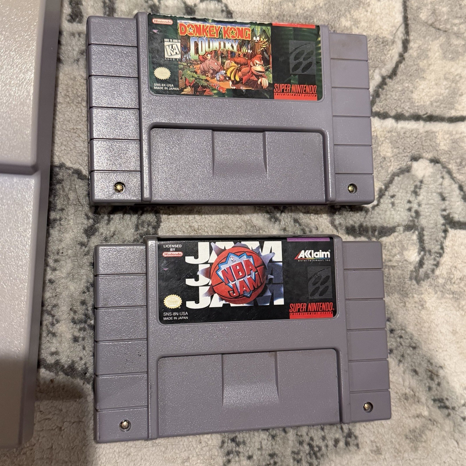 SNES Super Nintendo Console Donkey Kong BUNDLE Bundle -Tested & Clean 100% OEM