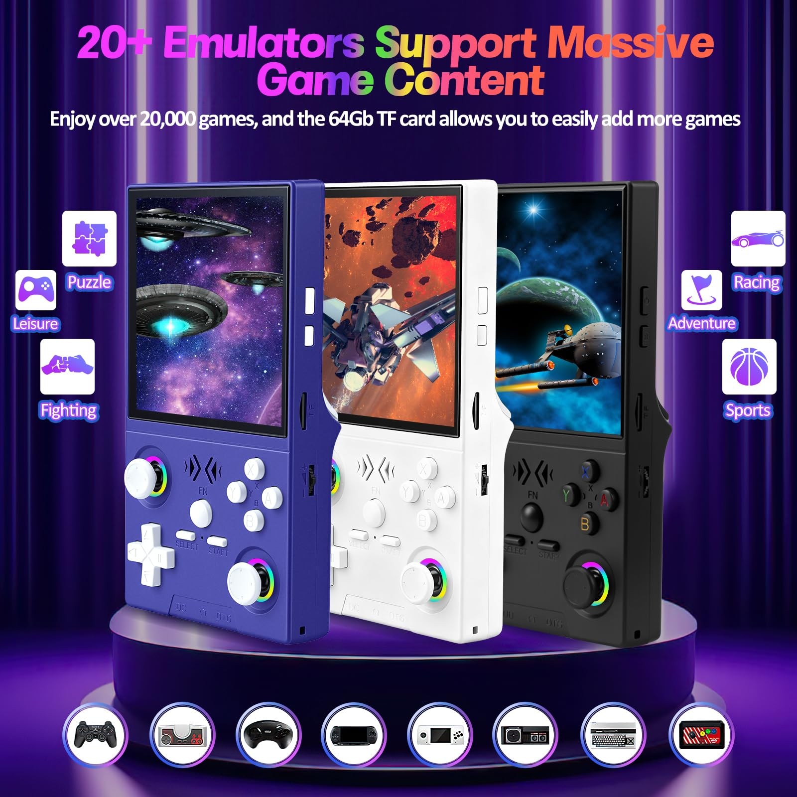 XF40V Retro Handheld Game Console, Retro Gaming Console 4.0” IPS Screen Linu…