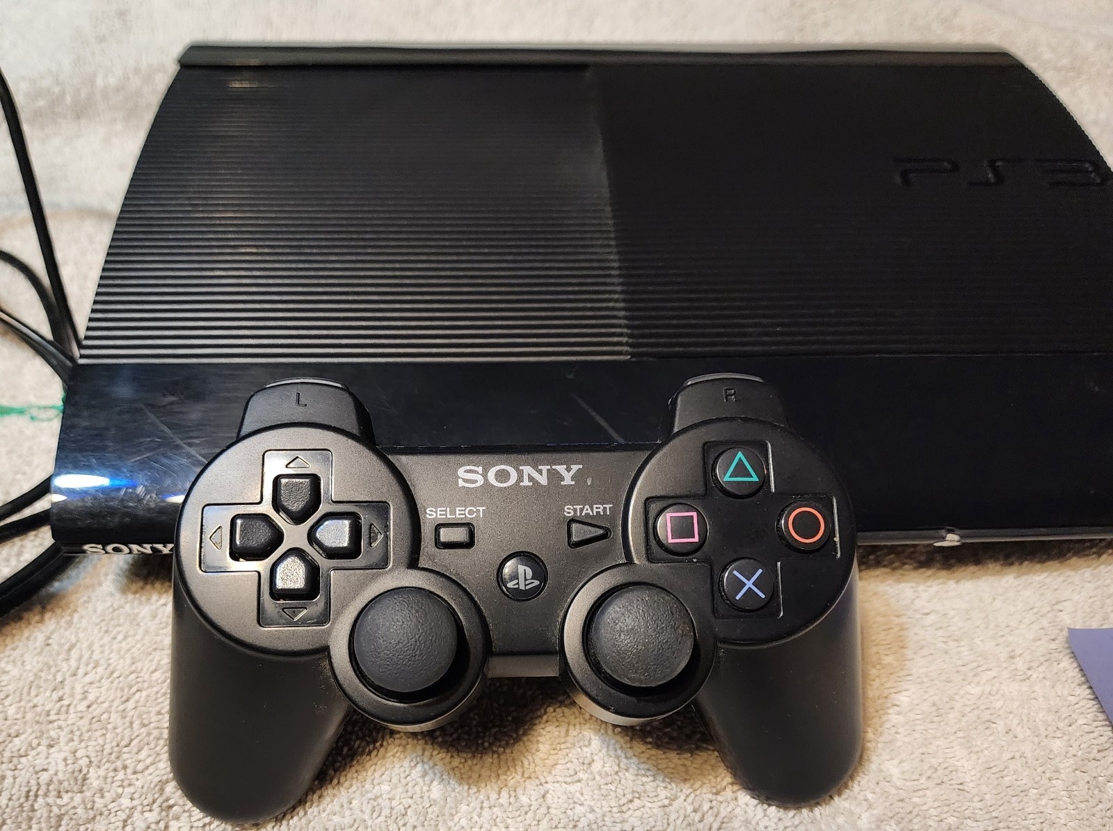 Sony PlayStation 3 Super Slim Console CECH-4001C 500gb Ps3 (Working) + 22 Games