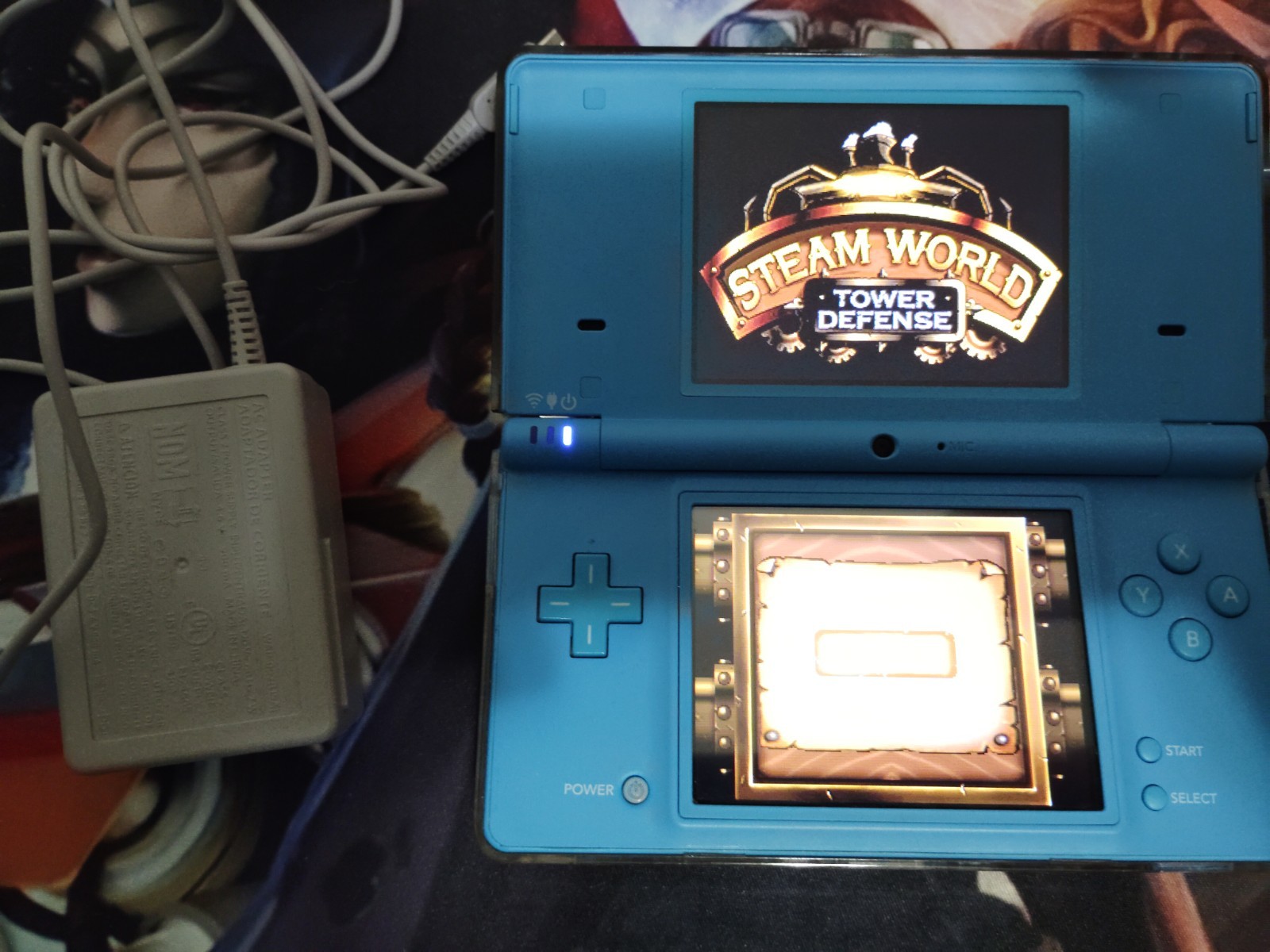 Customized Nintendo DSi Handheld Game Console Light Blue W/Stylus And RARE Shell