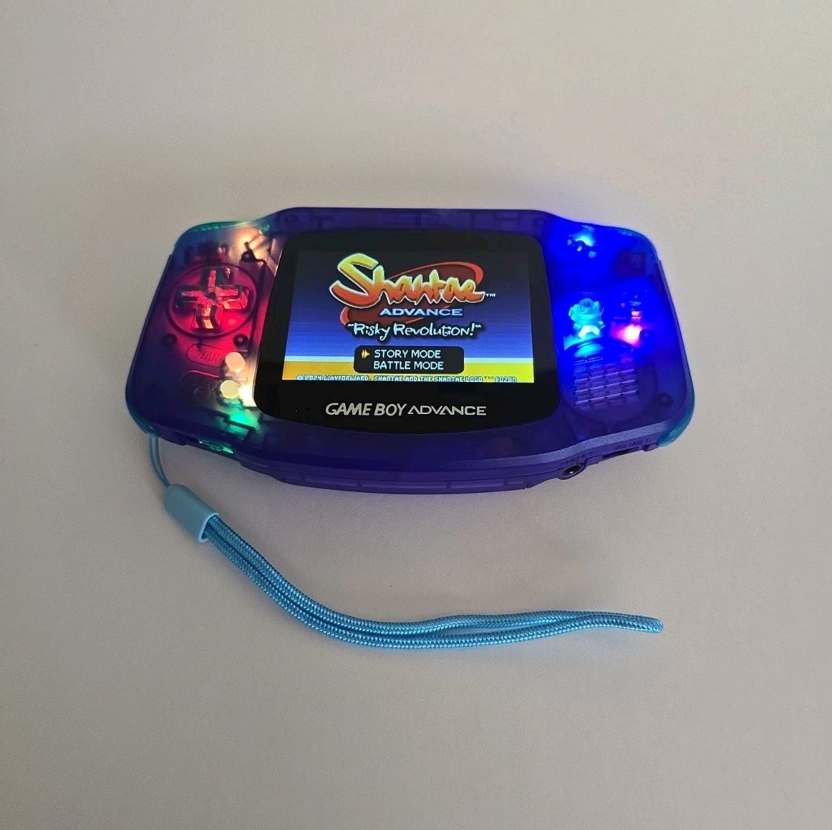 Game Boy Advance GBA Console LED IPS Mods Clear Grape