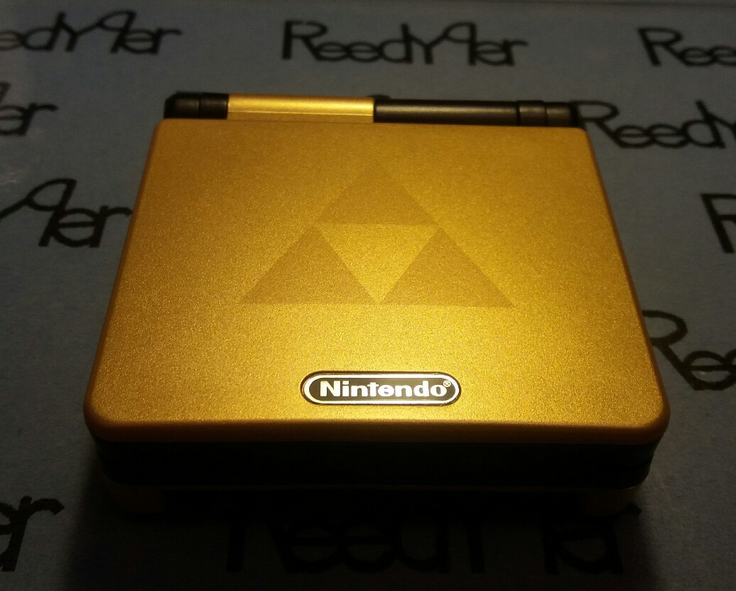Gold & Black Zelda Triforce Gameboy Advance SP *MINT* AGS-101 Nintendo System gb