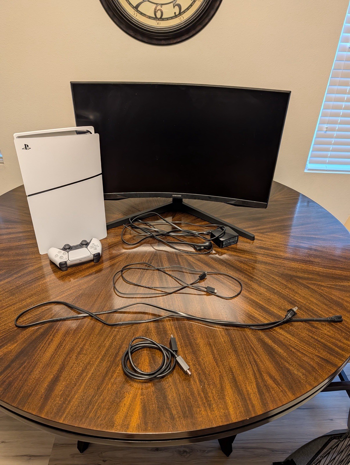 PS5 Gaming Monitor with Controller And All The Cables Needed