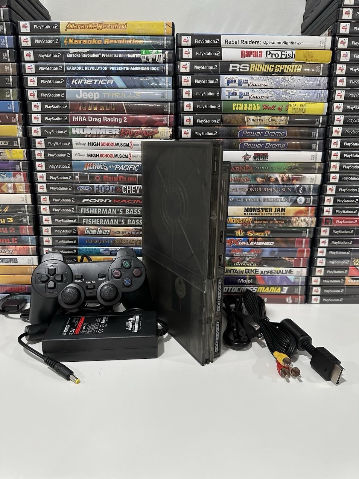 Sony PlayStation 2 PS2 Slim ZEN BLACK Console Bundle –Controller / Cables