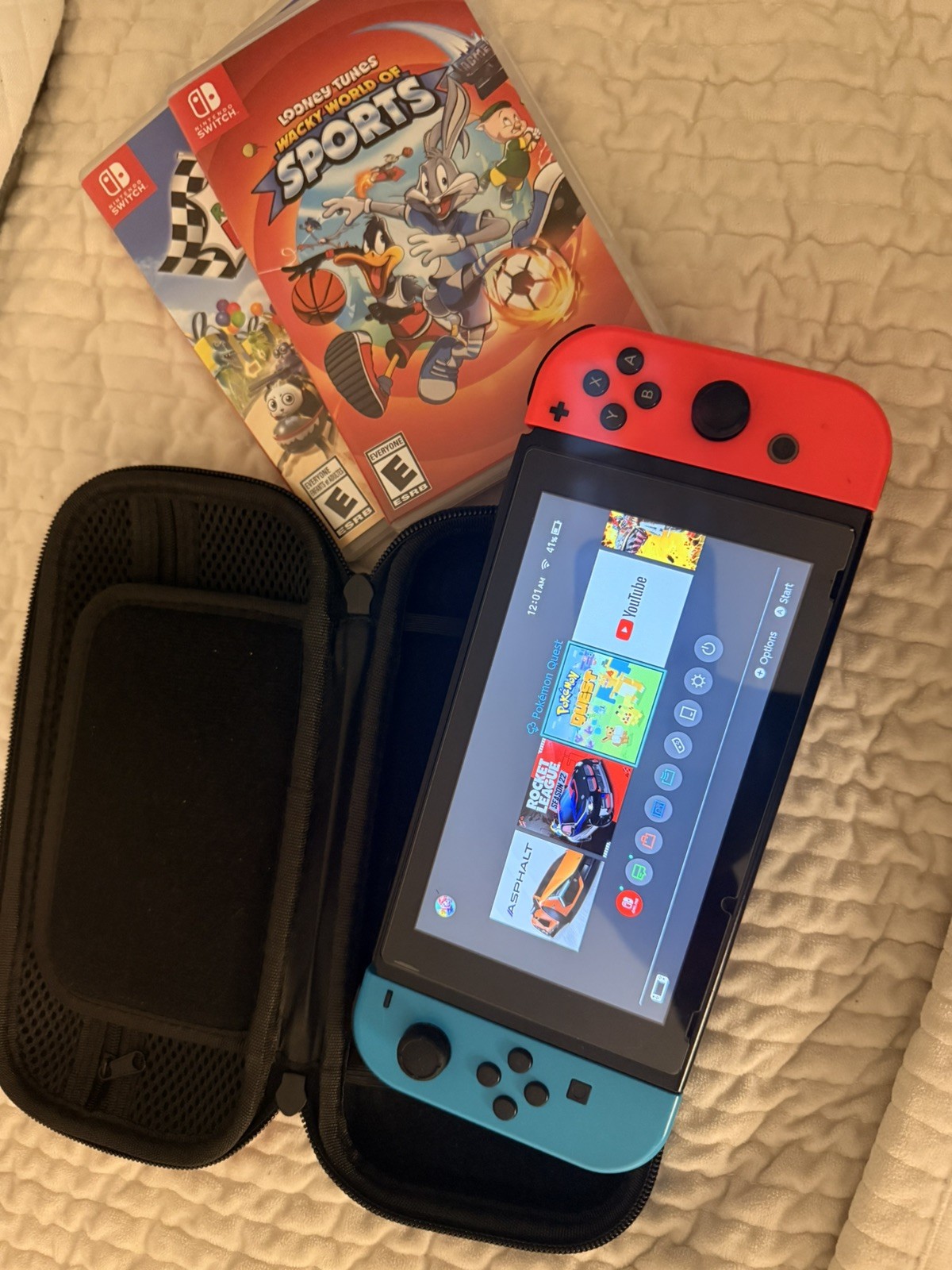 LOADED! Nintendo Switch 32GB + 128GB SD Gray Console with Joy-Con