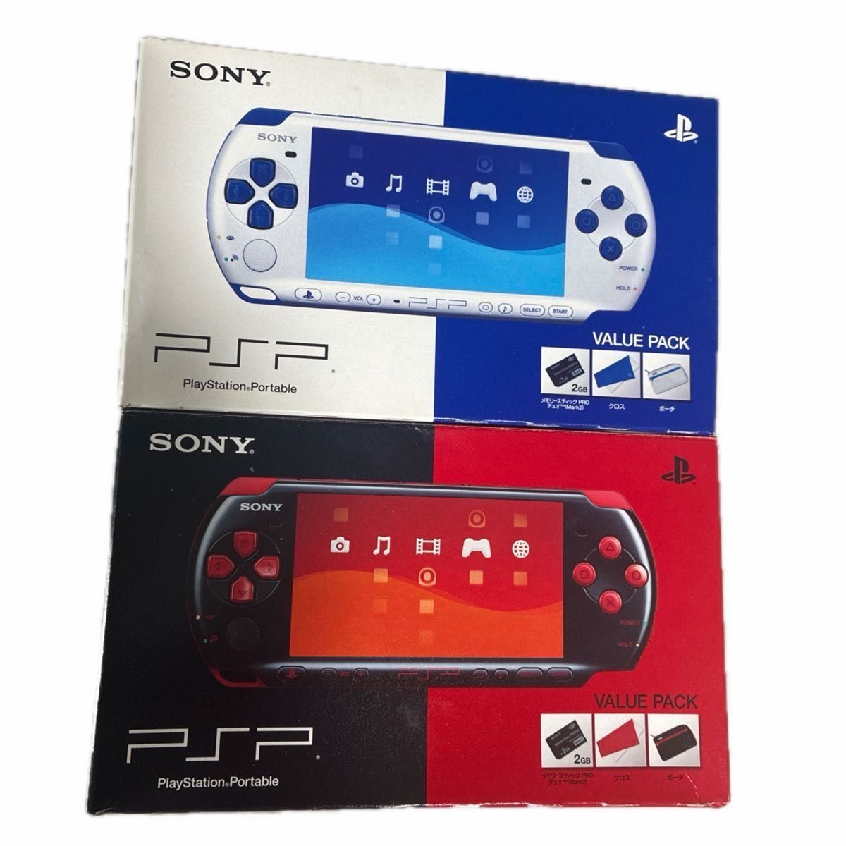 Sony PSP-3000 Value Pack White/Blue & Black/Red Japan Model Brand New