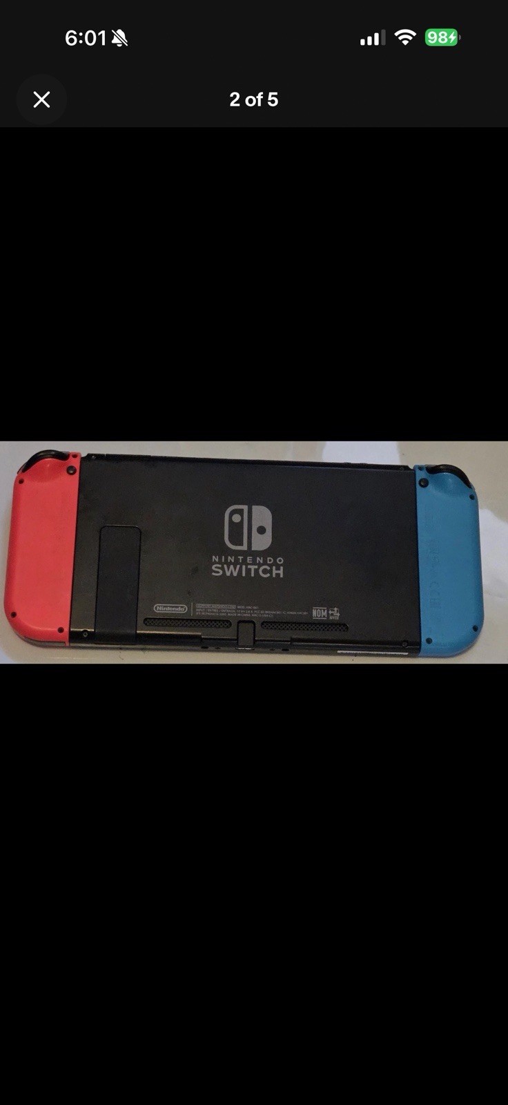 Hacked Nintendo Switch Console Neon RedBlue Joy-Con + Grip 32GB 1080p HDMI Wi-Fí