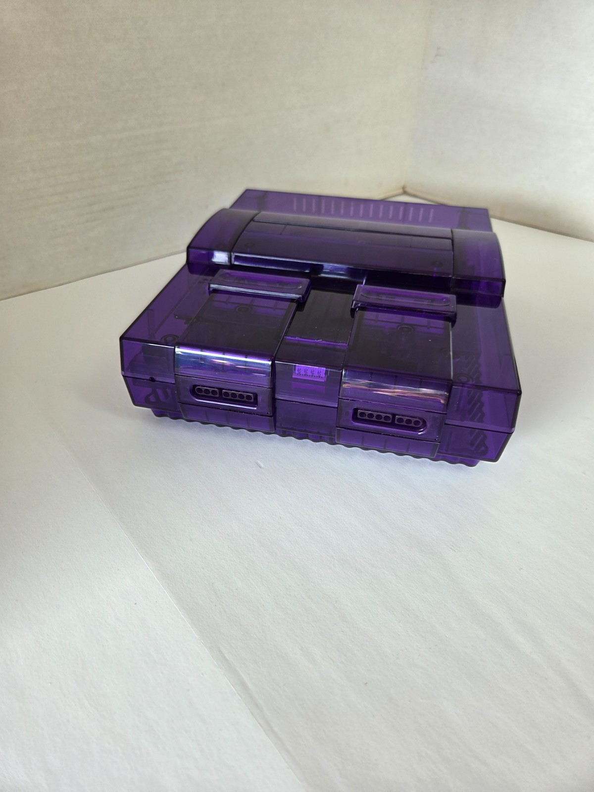 Custom Super Nintendo Console Transparent Purple with Power Supply