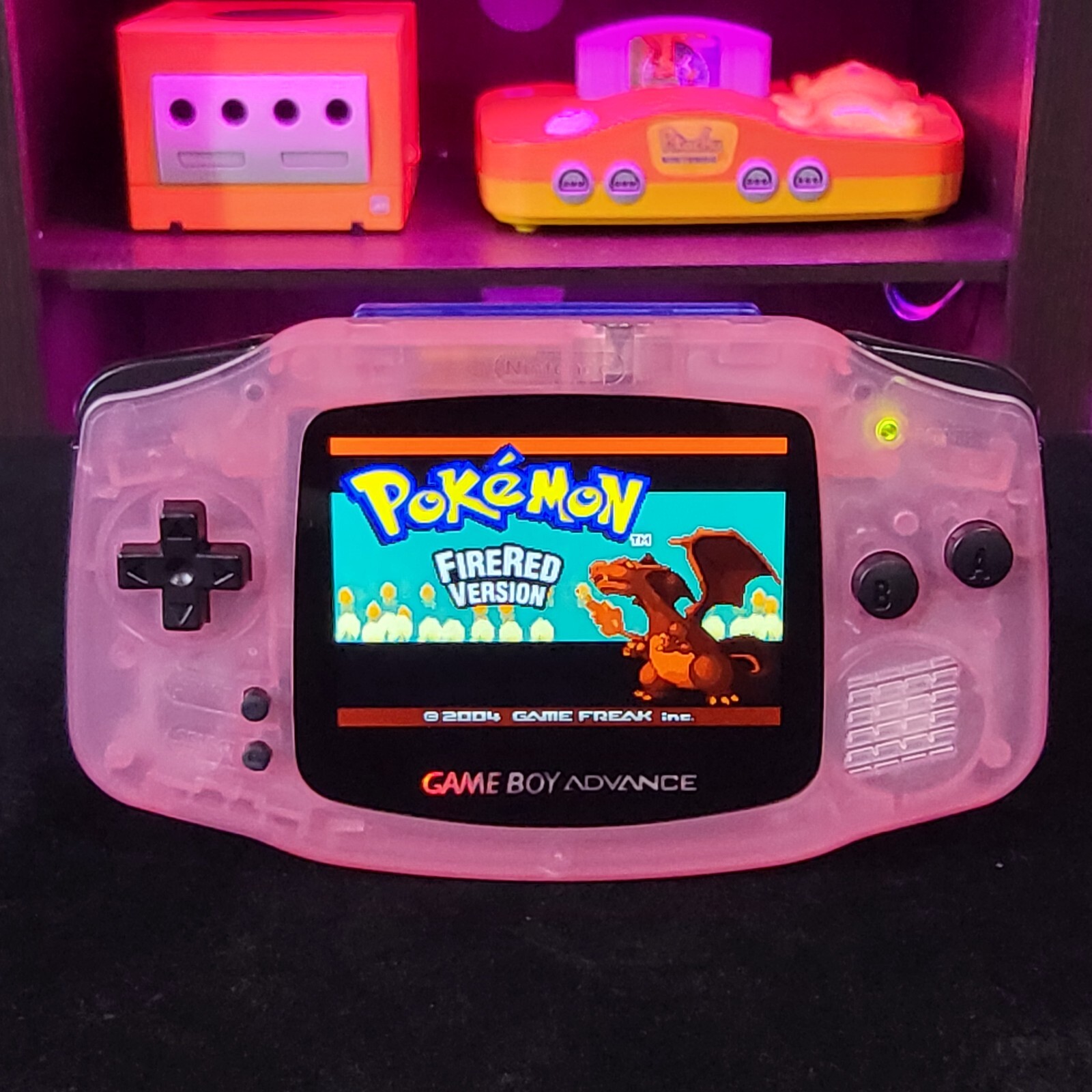 Pink Game Boy Advance GBA iPS LCD USB-C 1800 mAh Rechargeable Battery