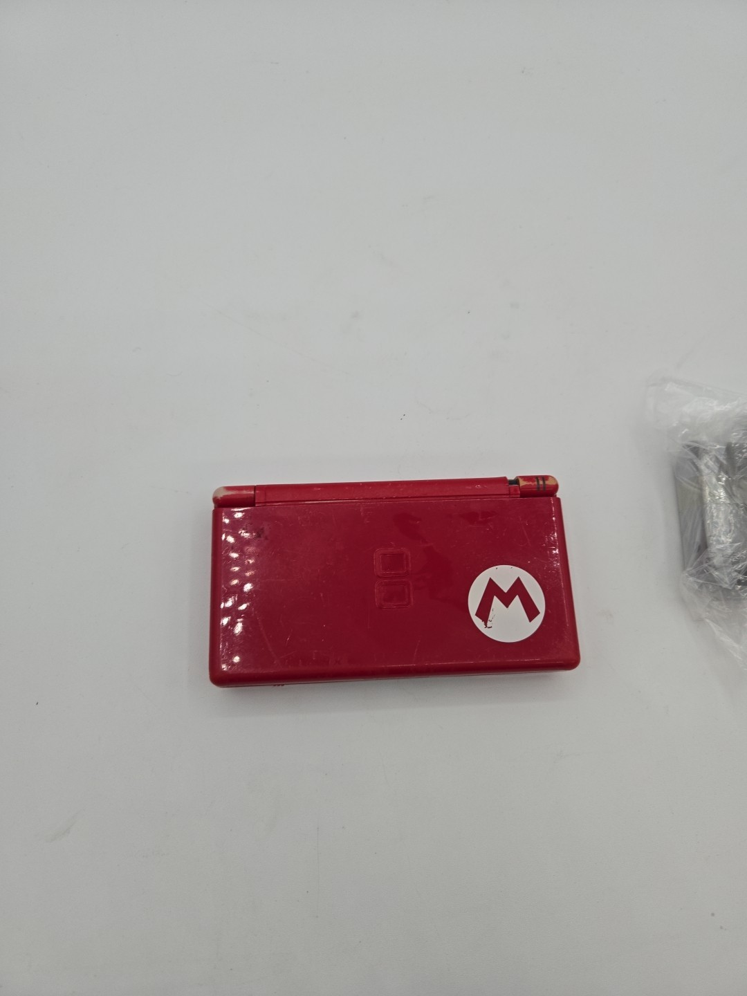 Nintendo DS Lite Red Super Mario Edition charger – Hinge Cracked Parts Only