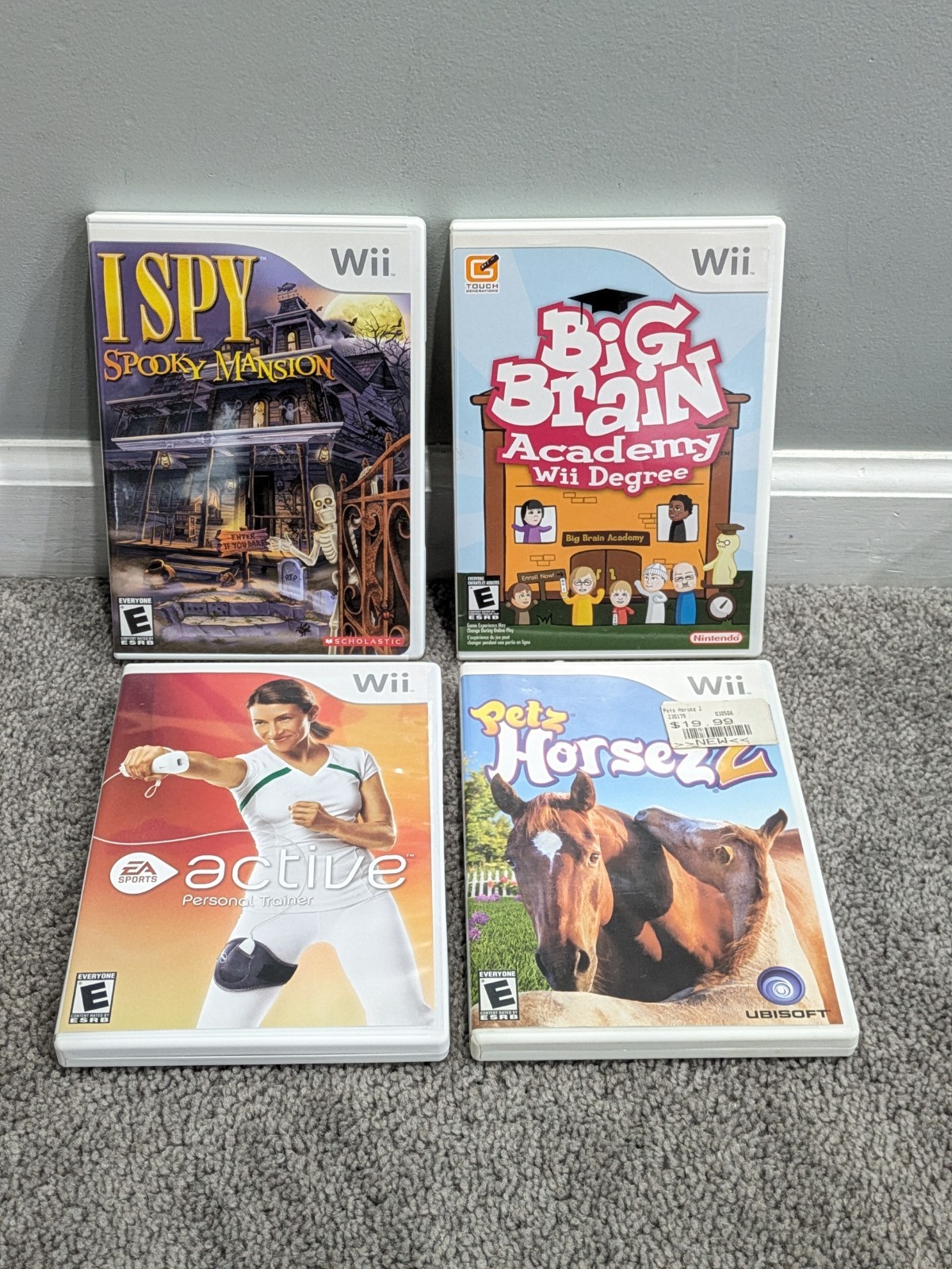 Nintendo Wii RVL-001 GameCube Compatible Console Bundle w 10 Games White TESTED