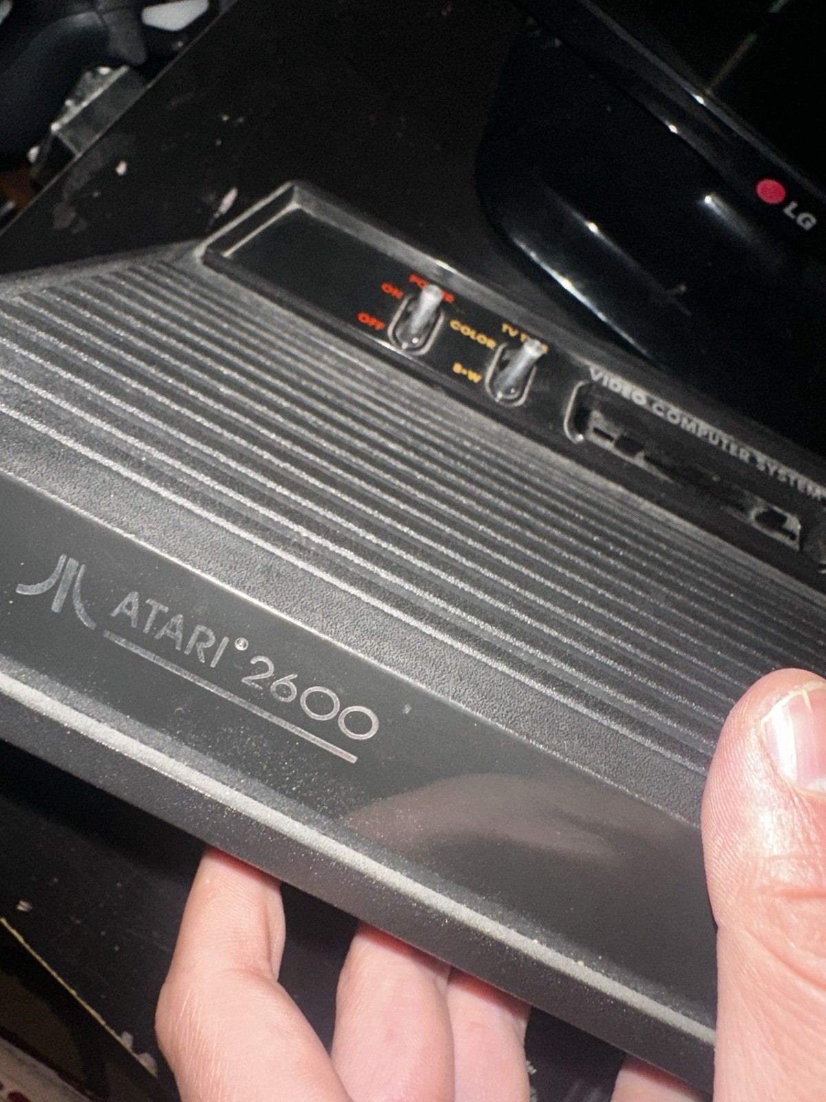 Atari 2600 System Bundle with Console Black With 6 games No Controllers