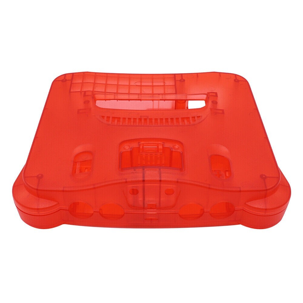 Full Housing Case Shell Cover Replacement Nintendo 64 N64 Console – RED CLEAR