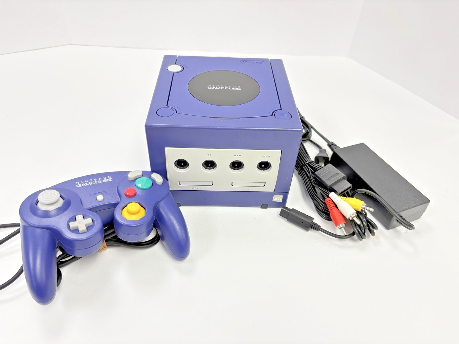 Refurbished Nintendo GameCube DOL-001 Indigo Console Bundle OEM Controller