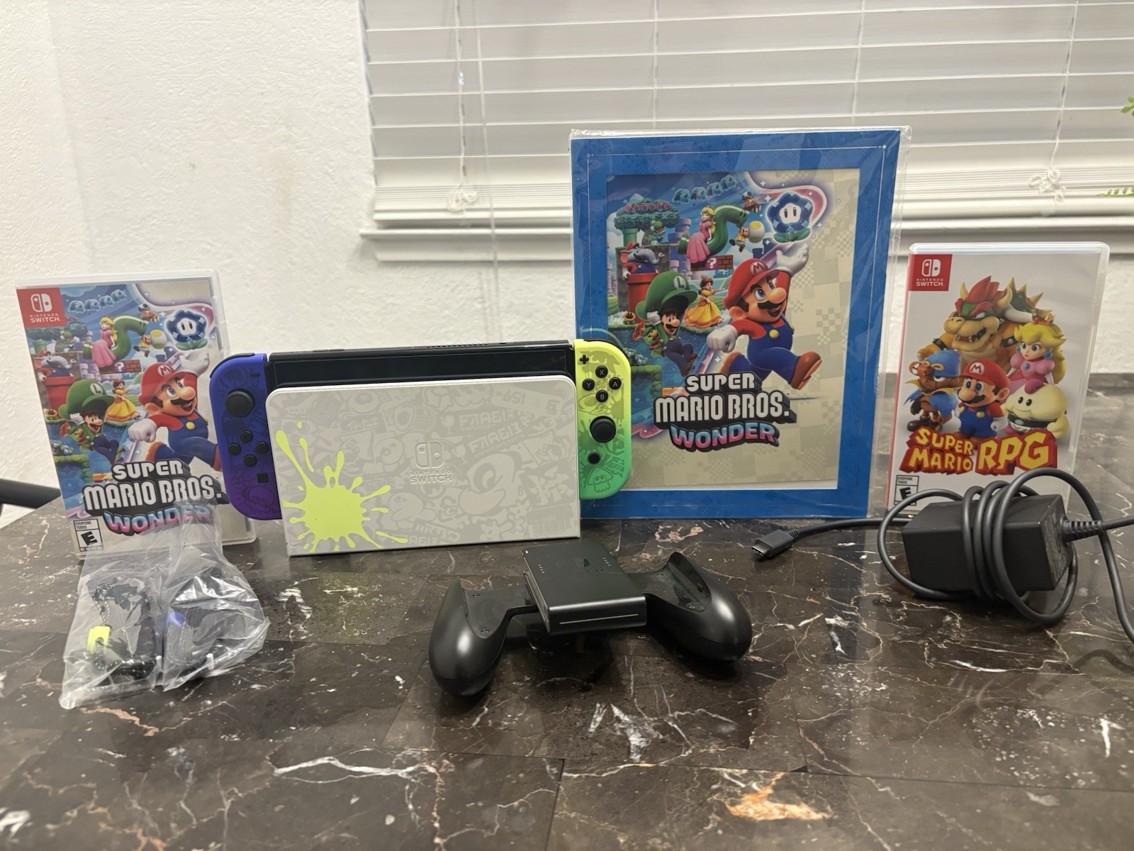 Nintendo Switch OLED Splatoon 3 Edition Bundle With Mario Bros Wonder & More