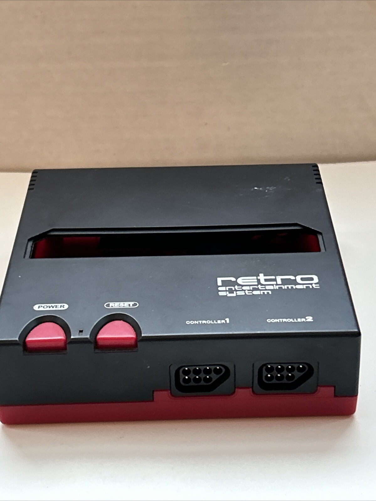 Retro-Bit Black & Red Aux And Cable Push Button Console Only Tested