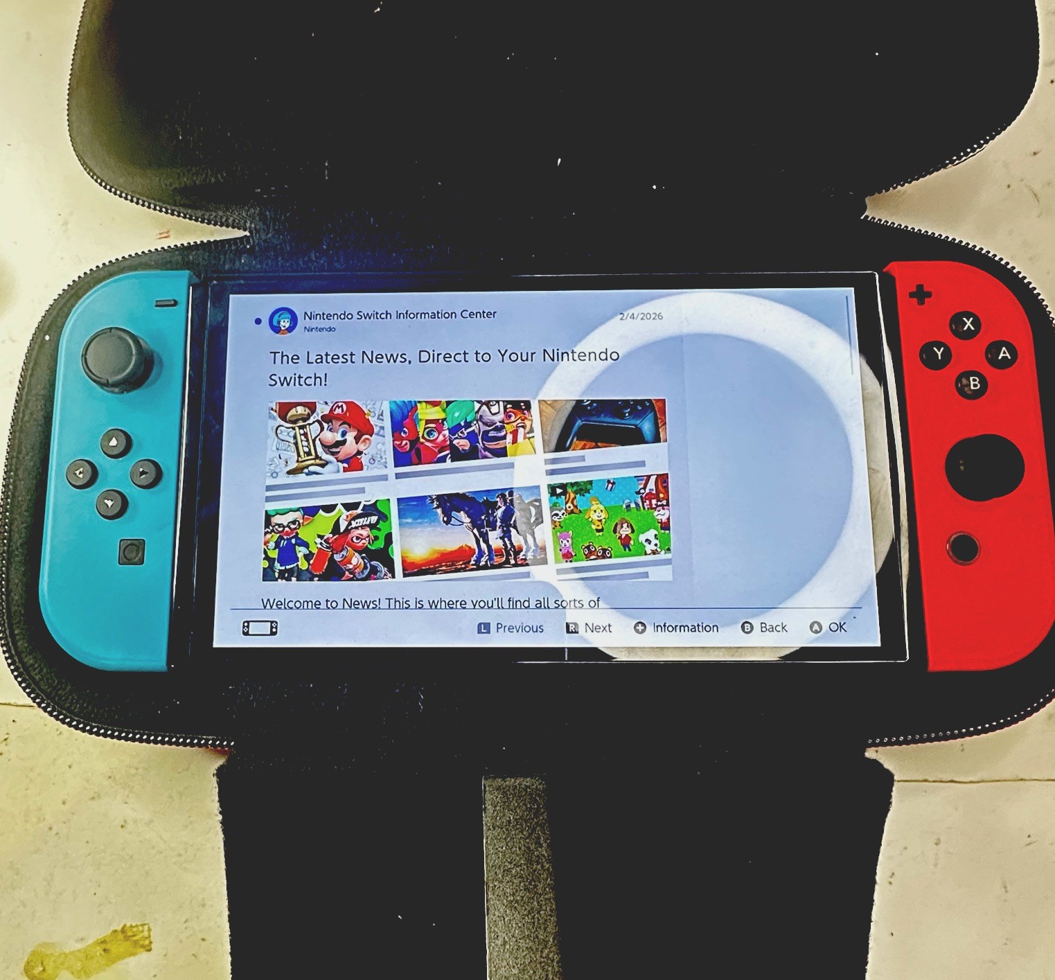 Nintendo Switch OLED Model Handheld Console 128MB Red Blue – Excellent Condition