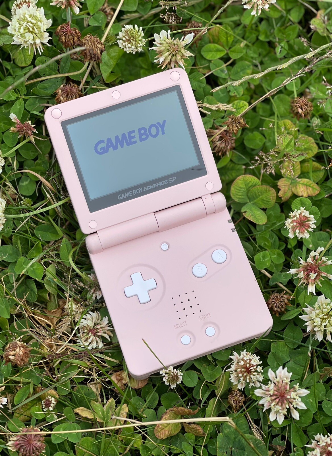 Customized Soft Touch Cherry Blossoms Pink Gameboy Advance SP IPS Screen & USB C