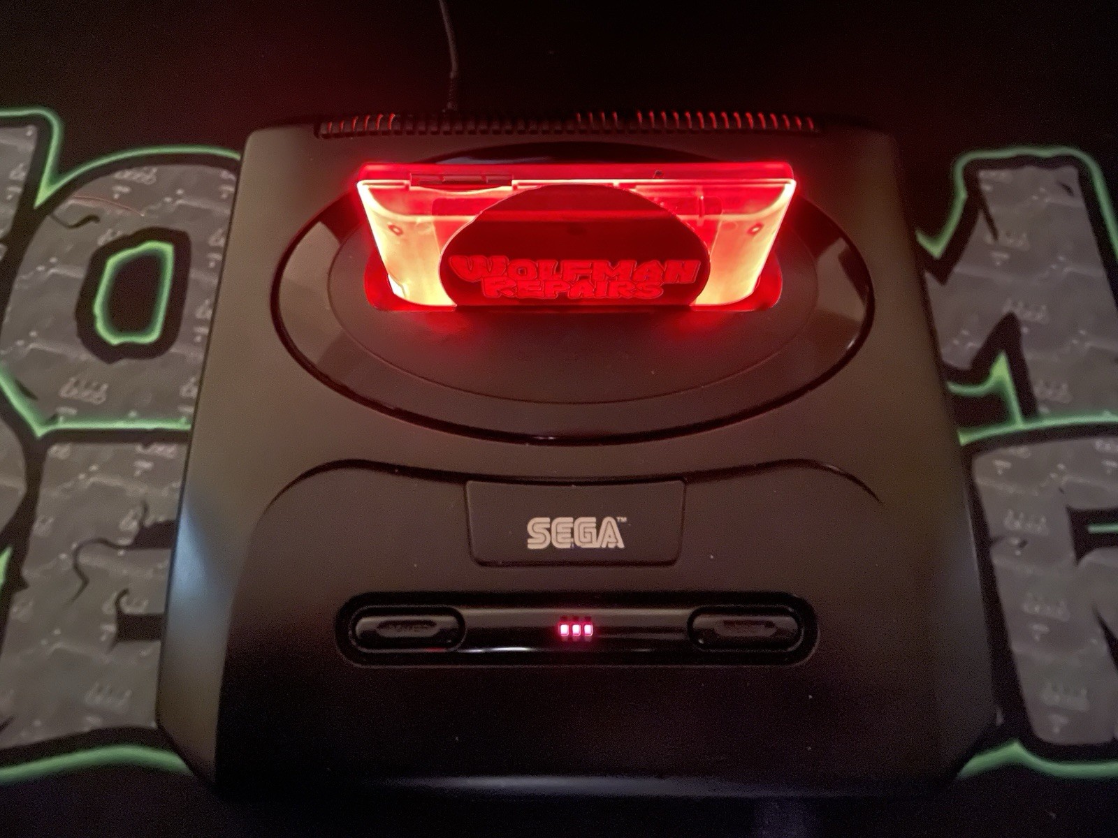 SEGA Genesis Model 2! Red LED Mods! Red Text Controller, AV and Power Included!