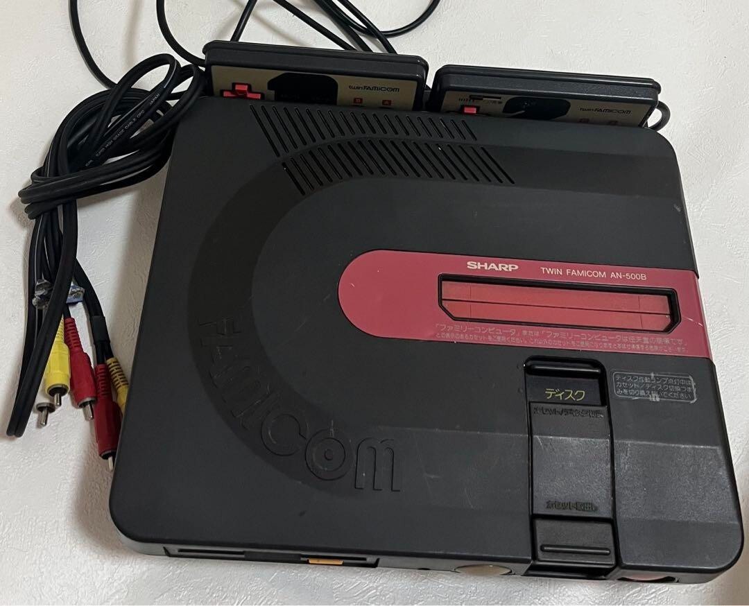 AN-500B Sharp Twin Famicom Console System Black Tested