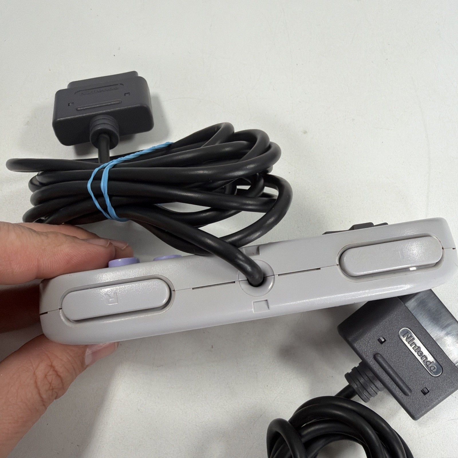 Nintendo SNES Console SNS-001 Bundle 2 Controllers Cables Tested