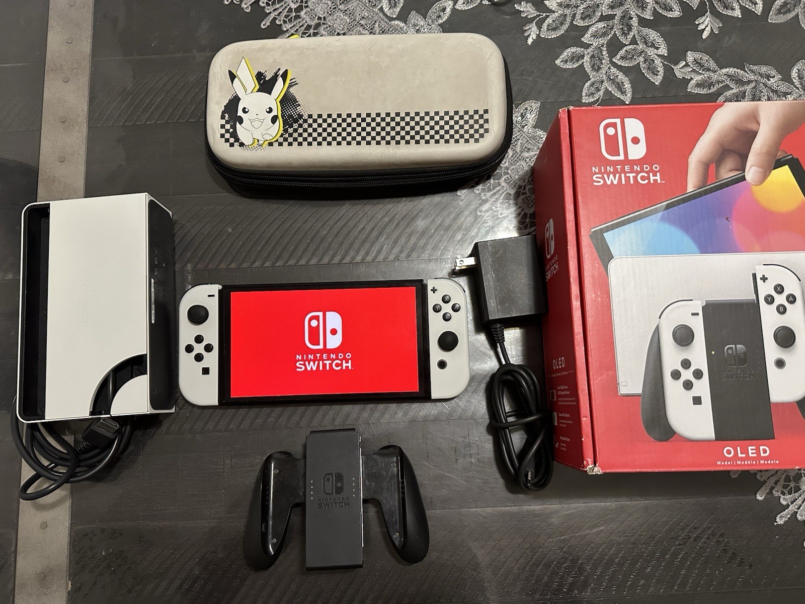 Nintendo Switch OLED 64GB Handheld Console – White with Case & All Accessories