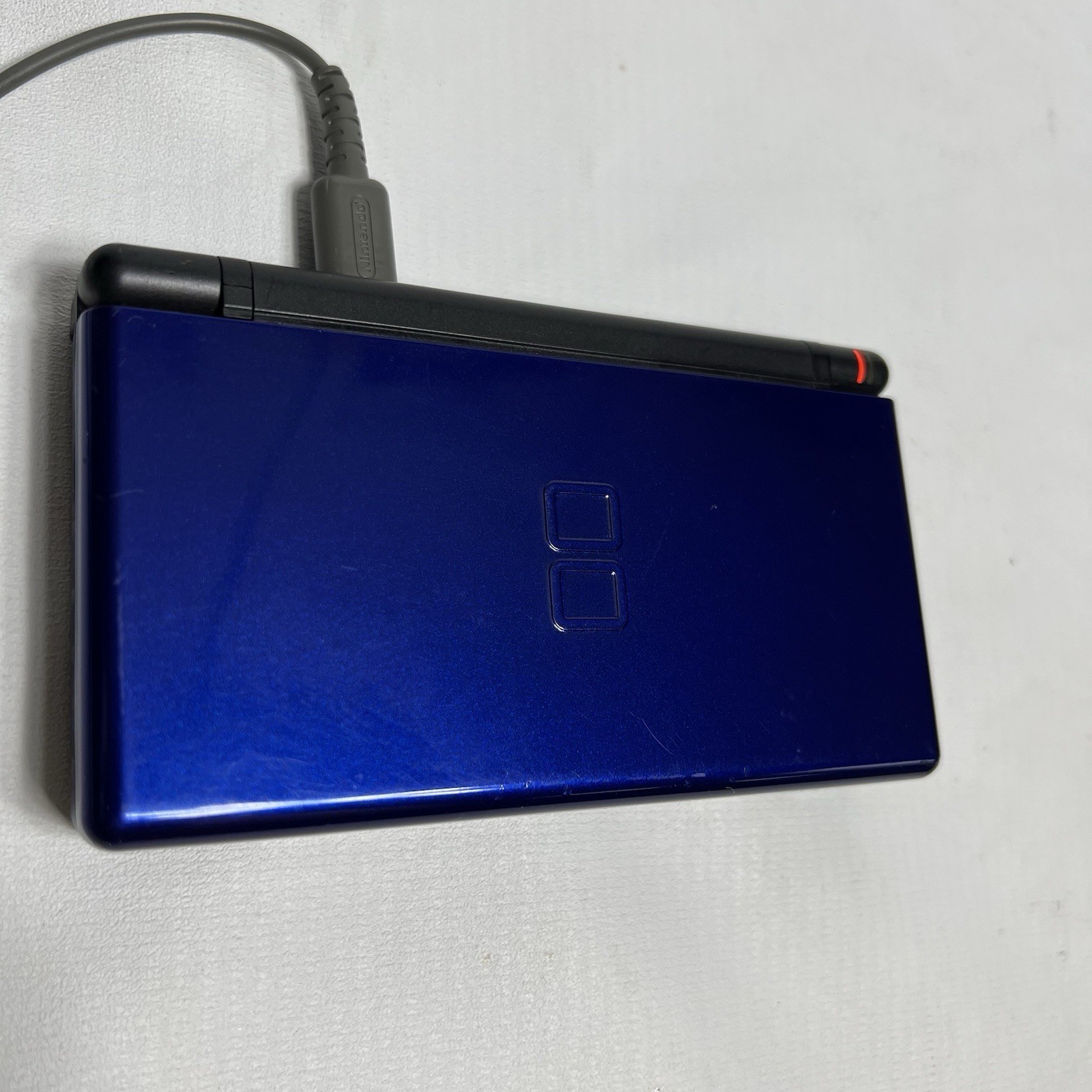 Nintendo DS Lite Blue USG-001 2006 OG Charger, Pen Included Small Crack On Hinge