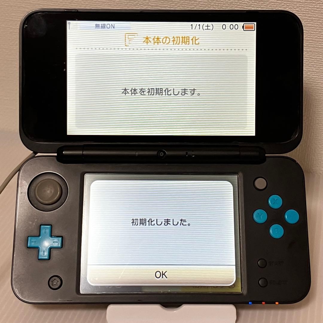 Tested and Factory Reset New 2DS LL Black x Turquoise Console