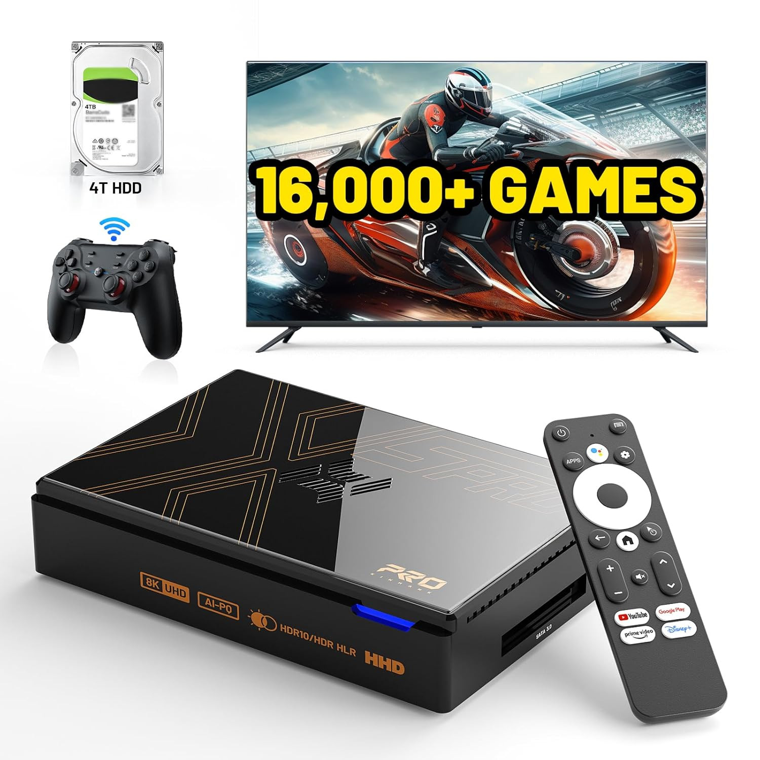 Super Console X5 PRO Retro Gaming Console with 16000+Games,Android 12.0 Os,Emula