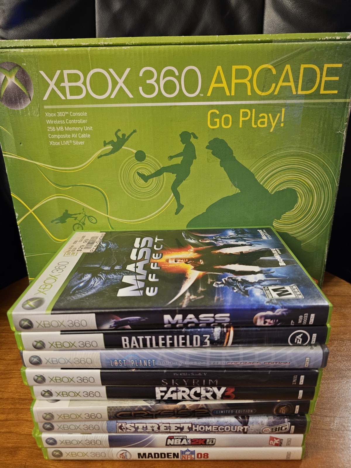 Xbox 360 Arcade 256MB White Console Games Bundle Tested Working
