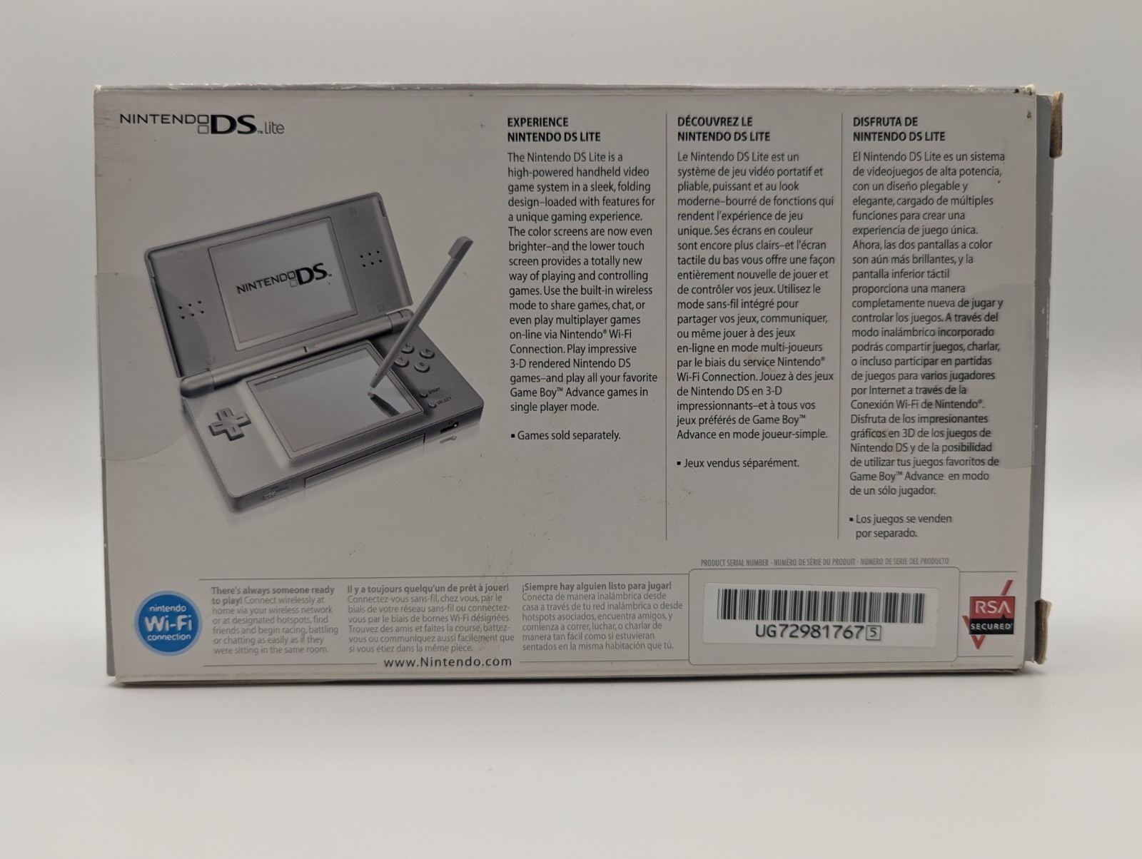 Nintendo DS Lite Silver – Complete CIB OPEN BOX
